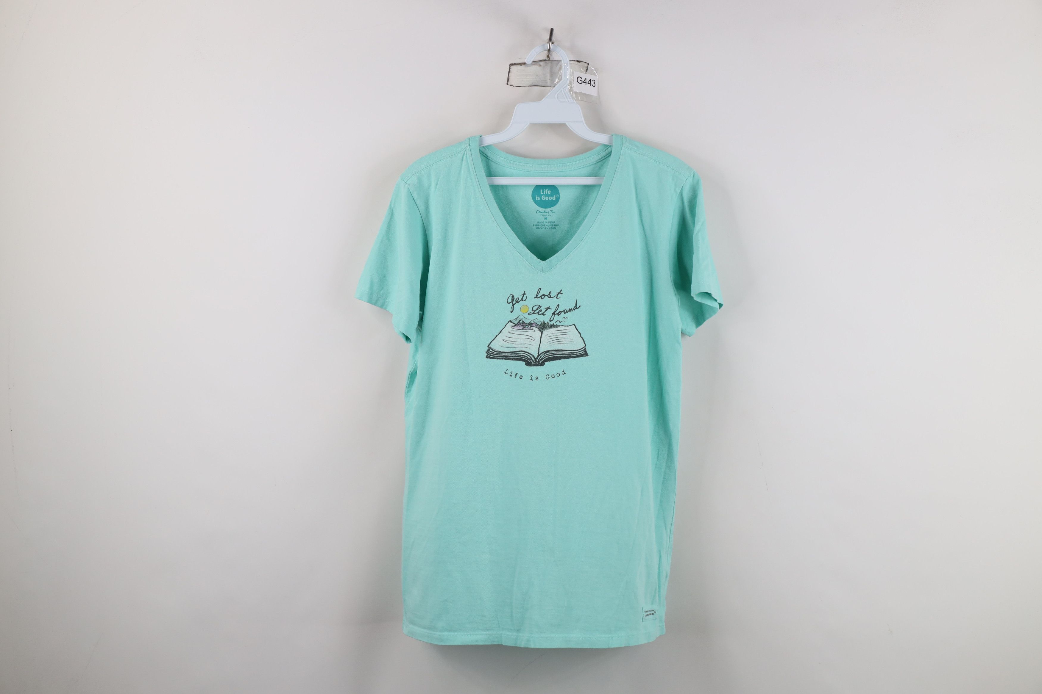 Life is Good Life Is Good Get Lost Let Found Book Nature T-Shirt Teal Size M / US 6-8 / IT 42-44 - 1 Thumbnail