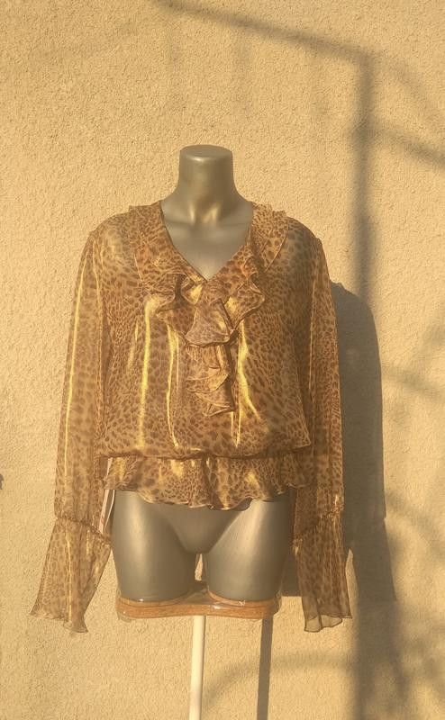 Other Flowy airy leopard blouse with ruffles sz M Size M / US 6-8 / IT 42-44 - 2 Thumbnail