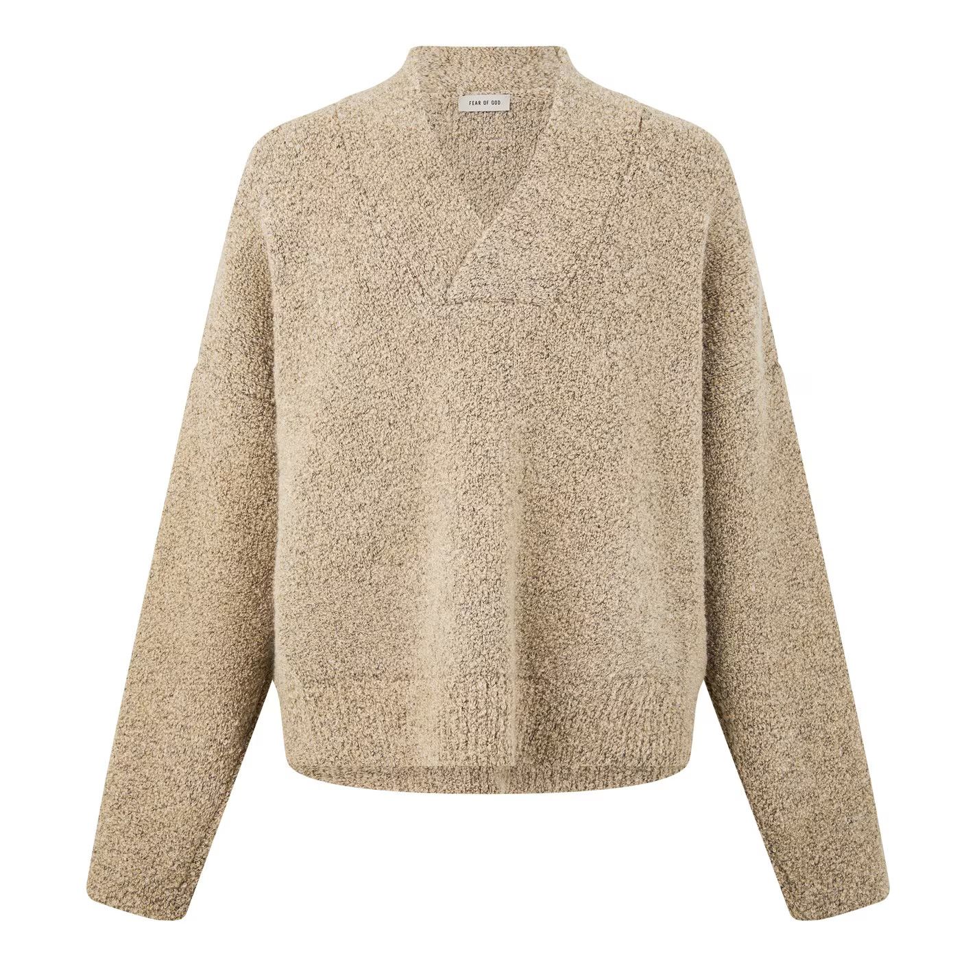 Fear of God o1g2r1mq0426 Overlapped V-Neck Sweater in Beige Size US XL / EU 56 / 4 - 5 Thumbnail