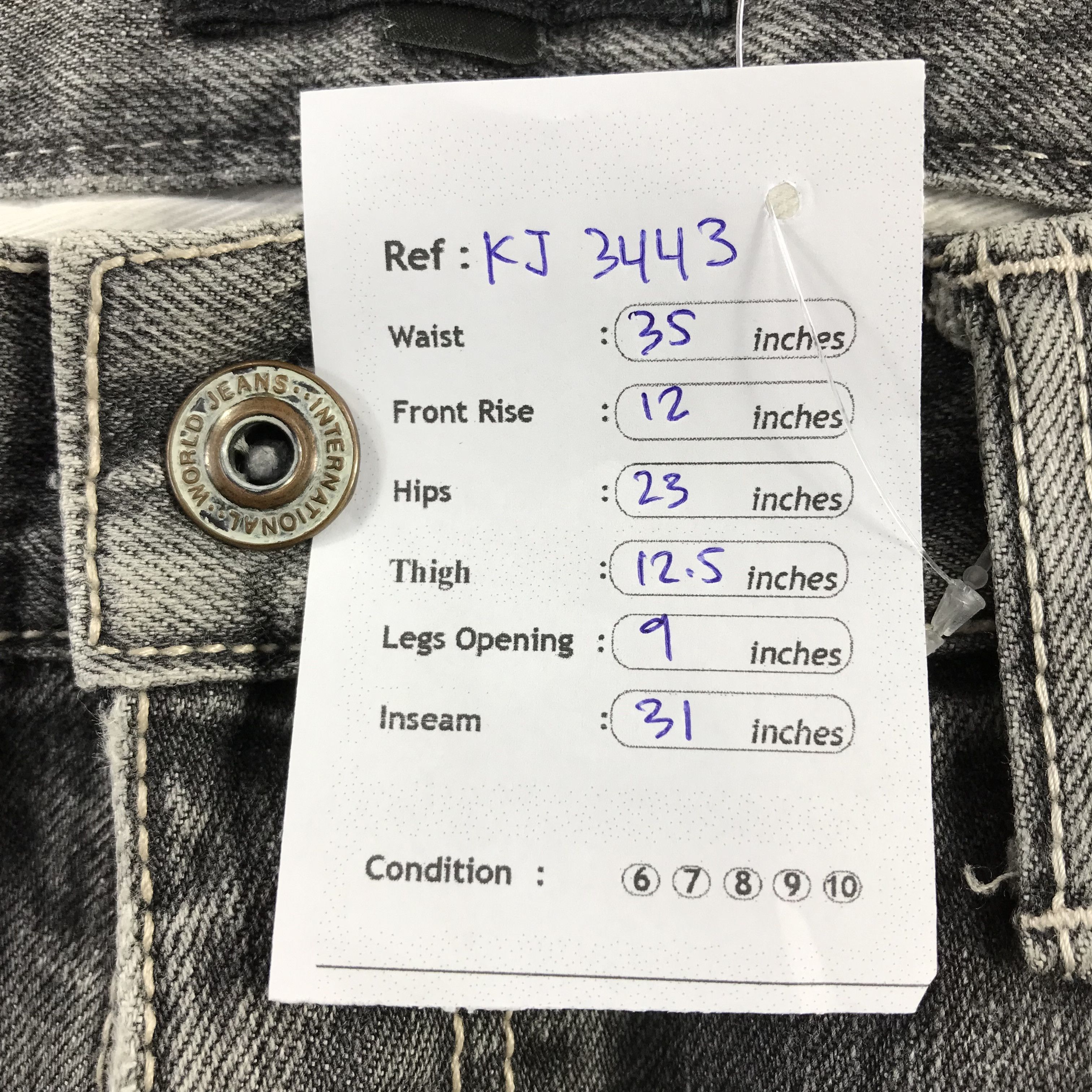 Japanese Brand Jpaanese Brand Concave Jeans Faded Gray Denim Jeans KJ3443 Size US 35 - 17 Thumbnail