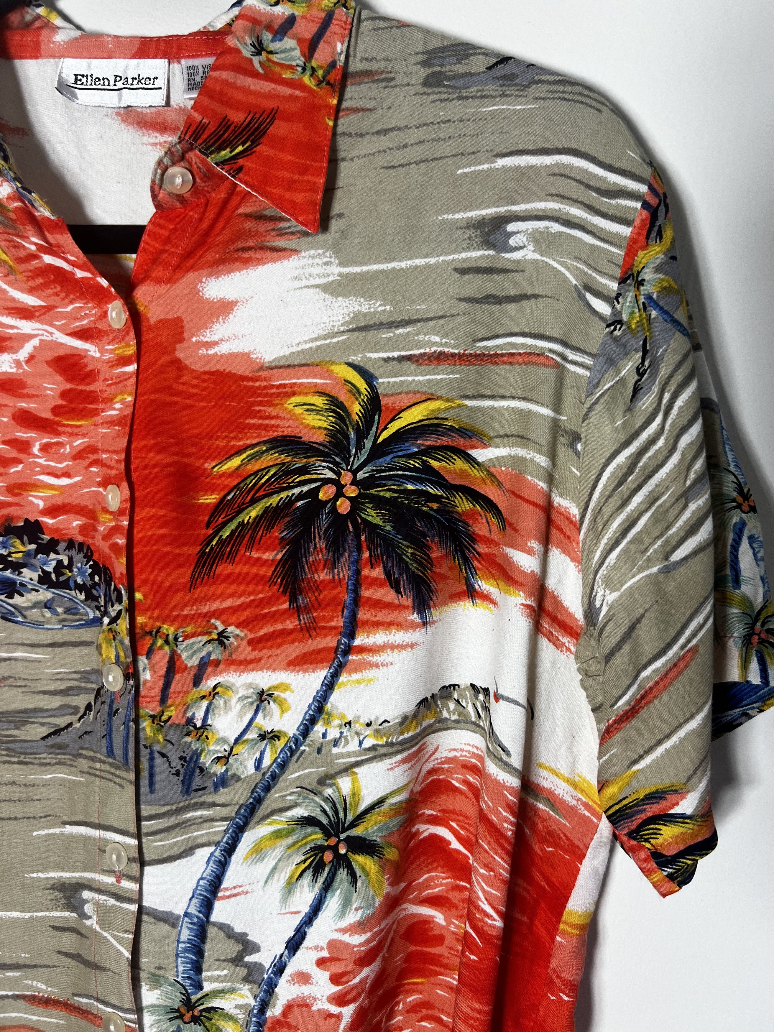 Other Vintage Ellen Parker Island Scene Hawaiian Print Button Up Size US S / EU 44-46 / 1 - 3 Thumbnail