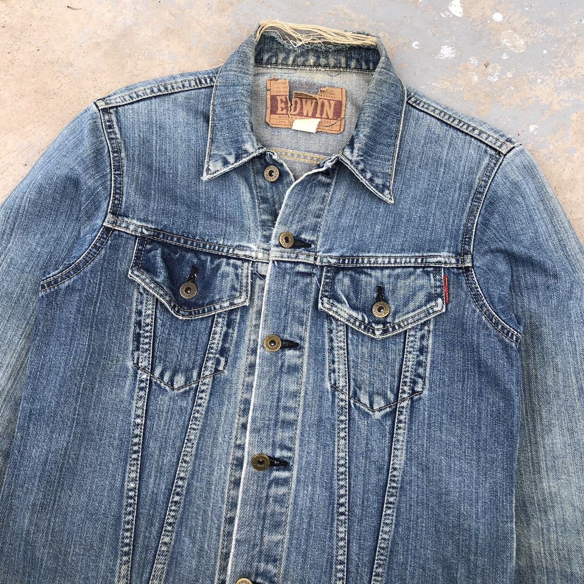 Edwin Vintage Edwin Distressed Denim Jacket Size US M / EU 48-50 / 2 - 3 Thumbnail
