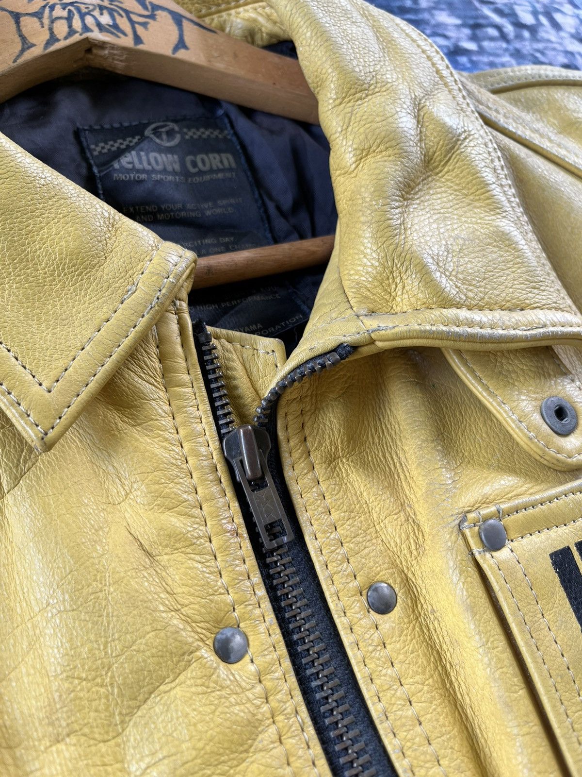 YELLOW CORN 💥STEALS💥Vintage Yellow Corn Sledge Hammer Leather Jacket 90s Size US M / EU 48-50 / 2 - 17 Thumbnail