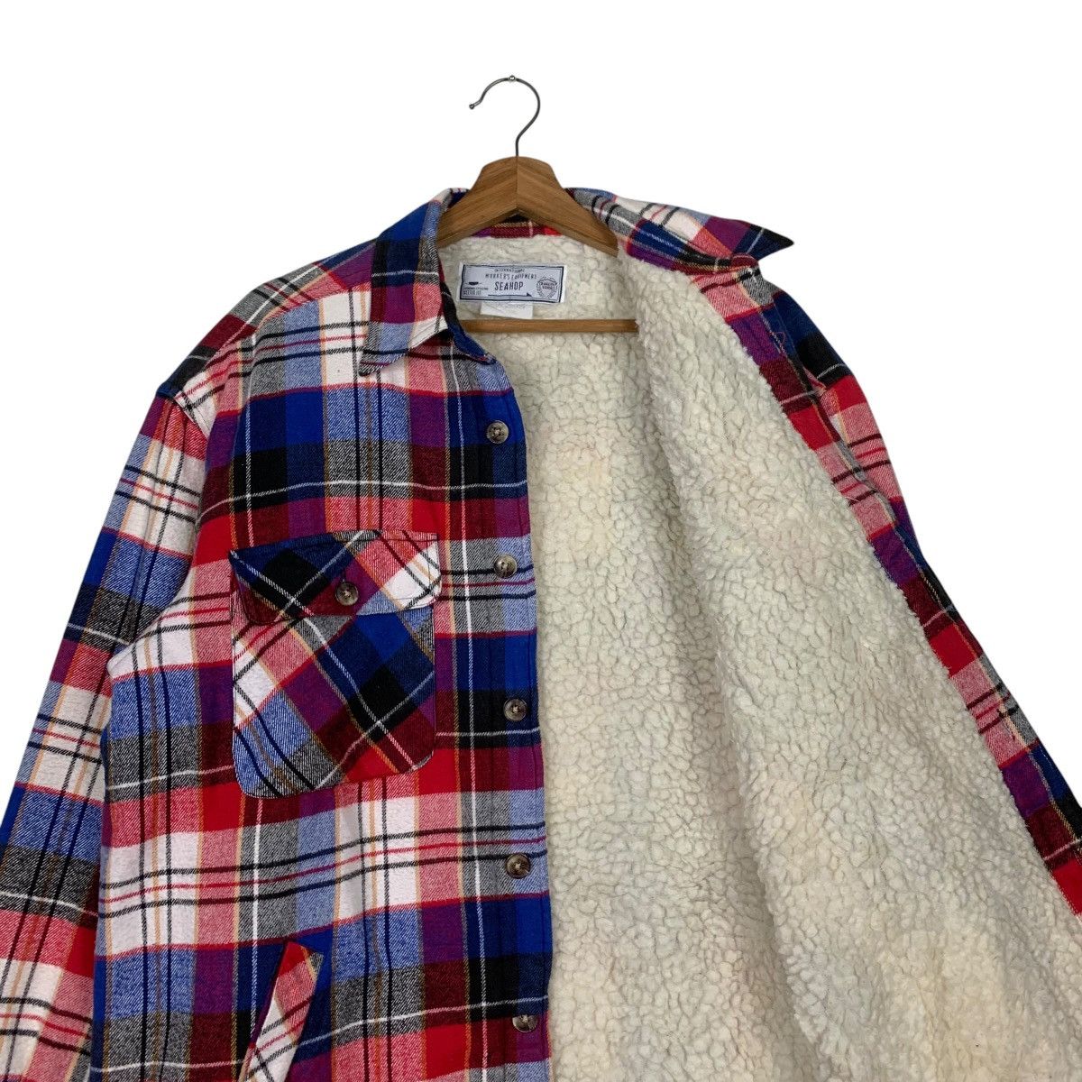 Flannel 90’s SEAHOP Fleece Lined Checked Flannel Jacket #2342-C105 Size US M / EU 48-50 / 2 - 10 Thumbnail