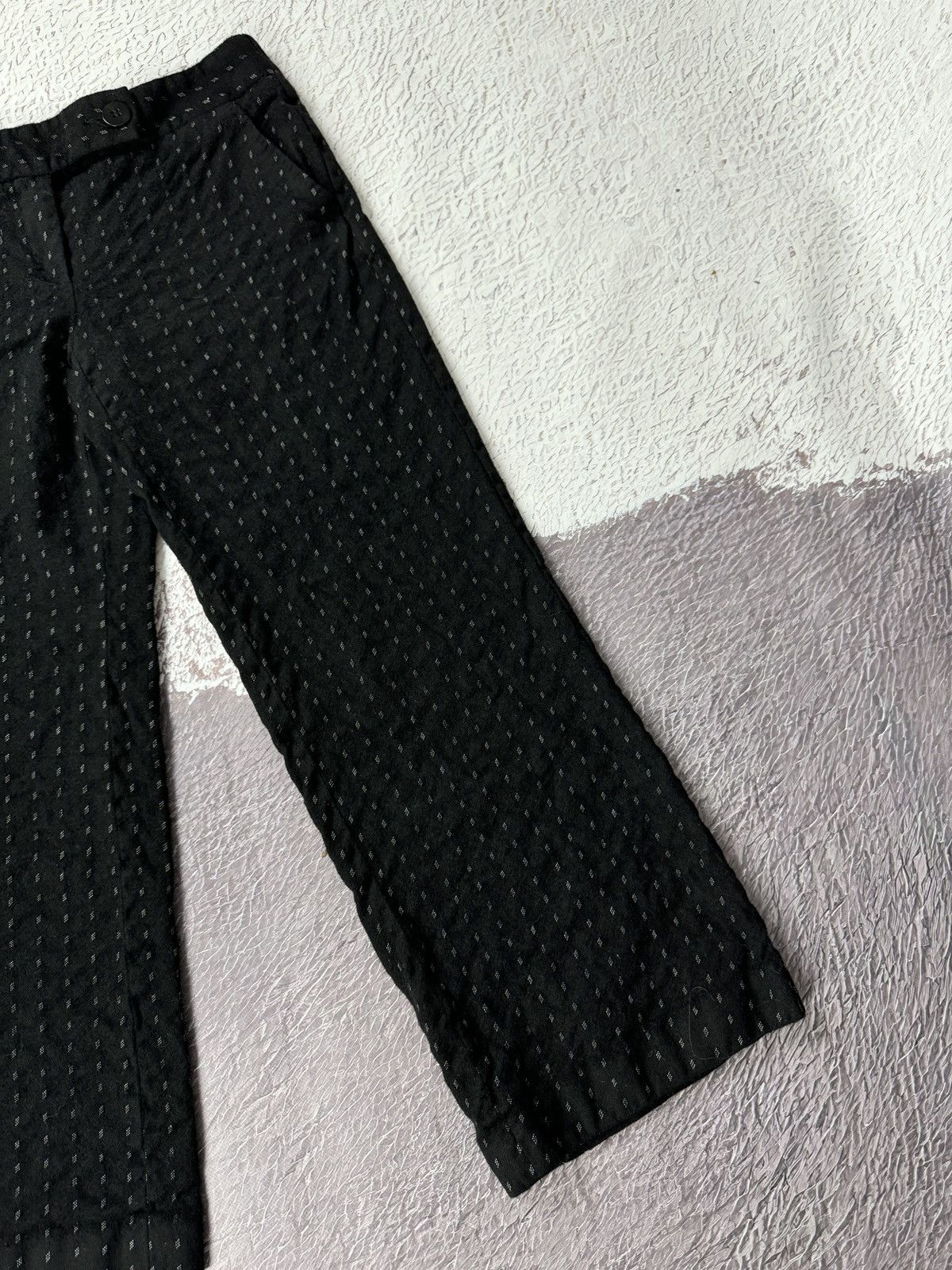 Armani Emporio Armani black wool striped wide bootcut pants Size 30" / US 8 / IT 44 - 5 Thumbnail