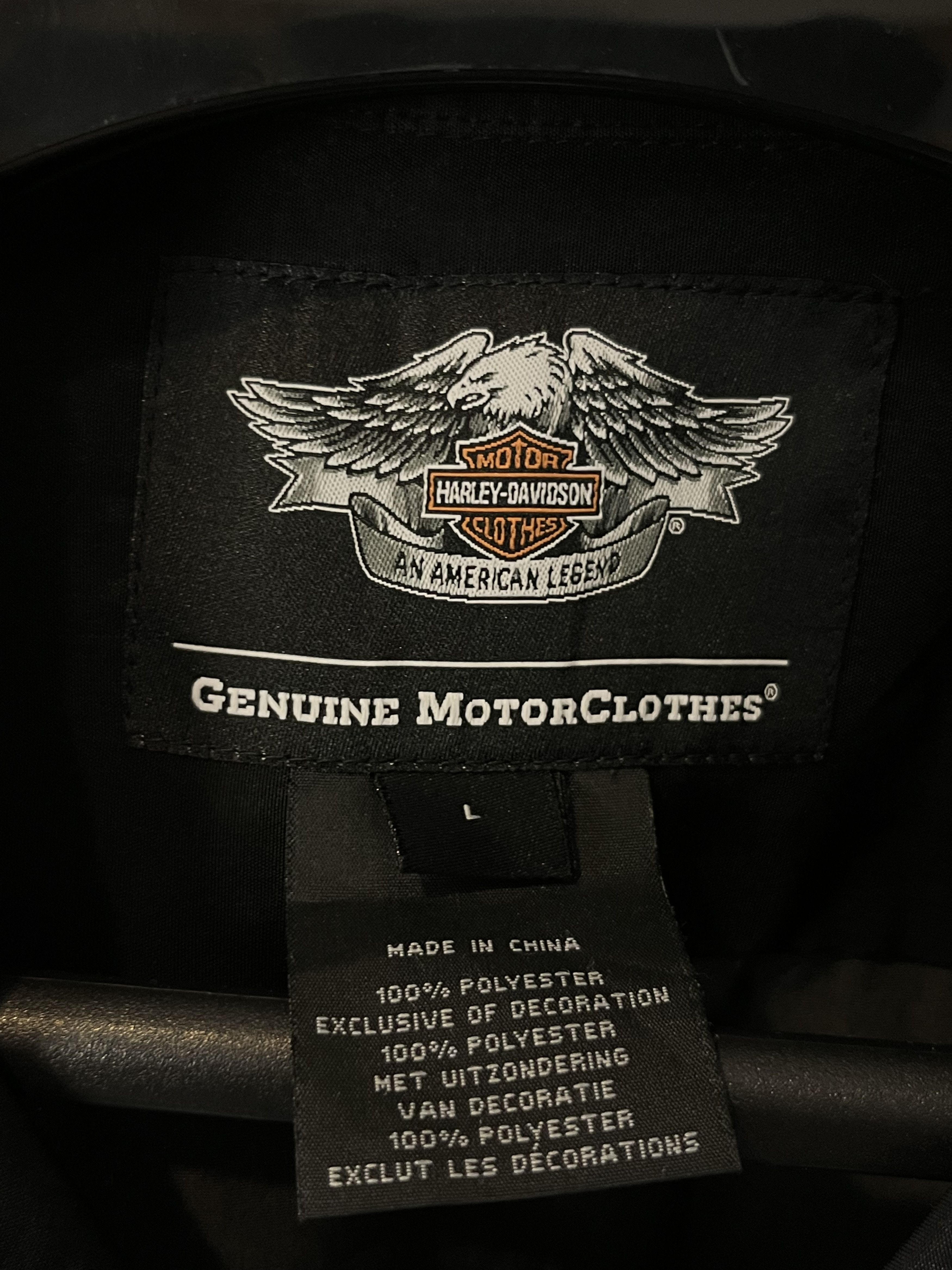 Harley Davidson × Vintage Vintage y2k Harley Davidson Big Skull Bike Tattoo USA Shirt Size US L / EU 52-54 / 3 - 5 Thumbnail