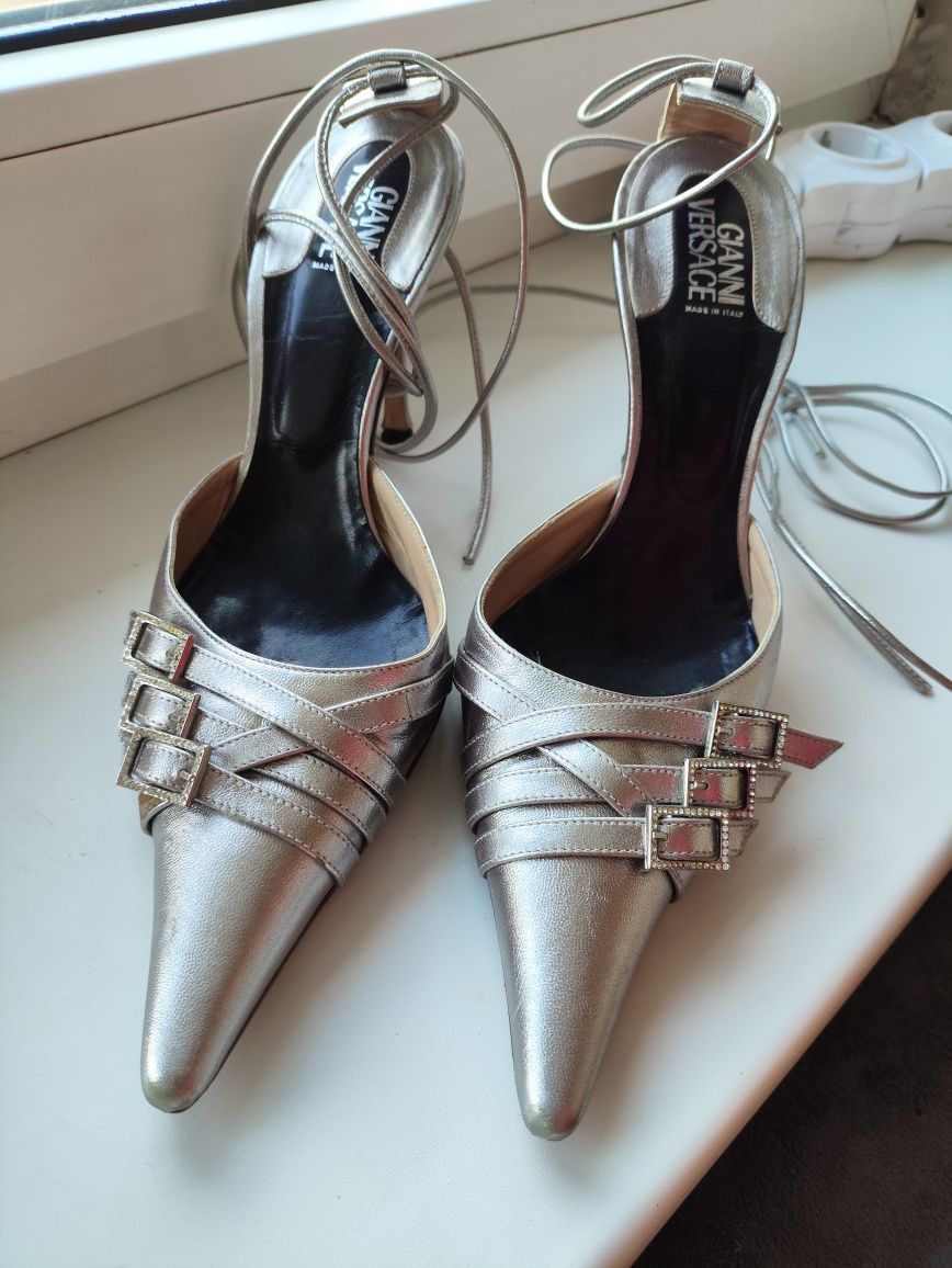Versace Vintage Gianni Versace Metallic High Heels Leather boots Size US 6.5 / IT 36.5 - 5 Thumbnail