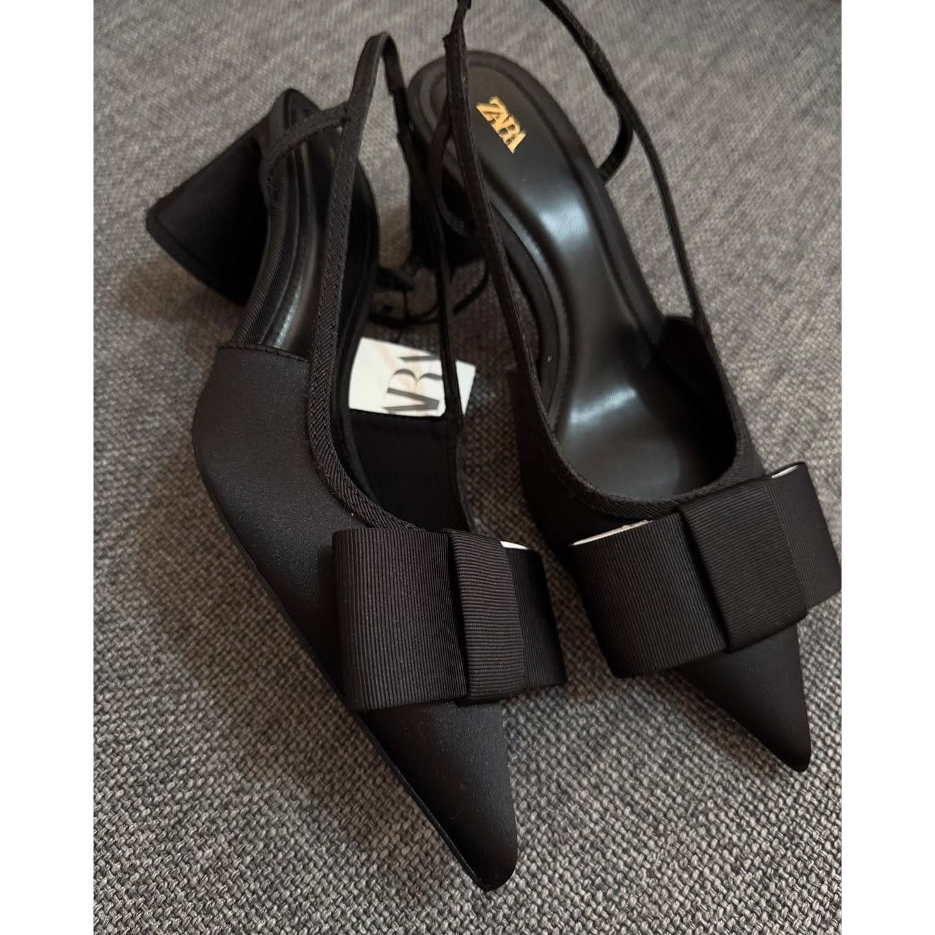 Zara ZARA Black Slingback Heels NWT Size US 8 / IT 38 - 9 Thumbnail
