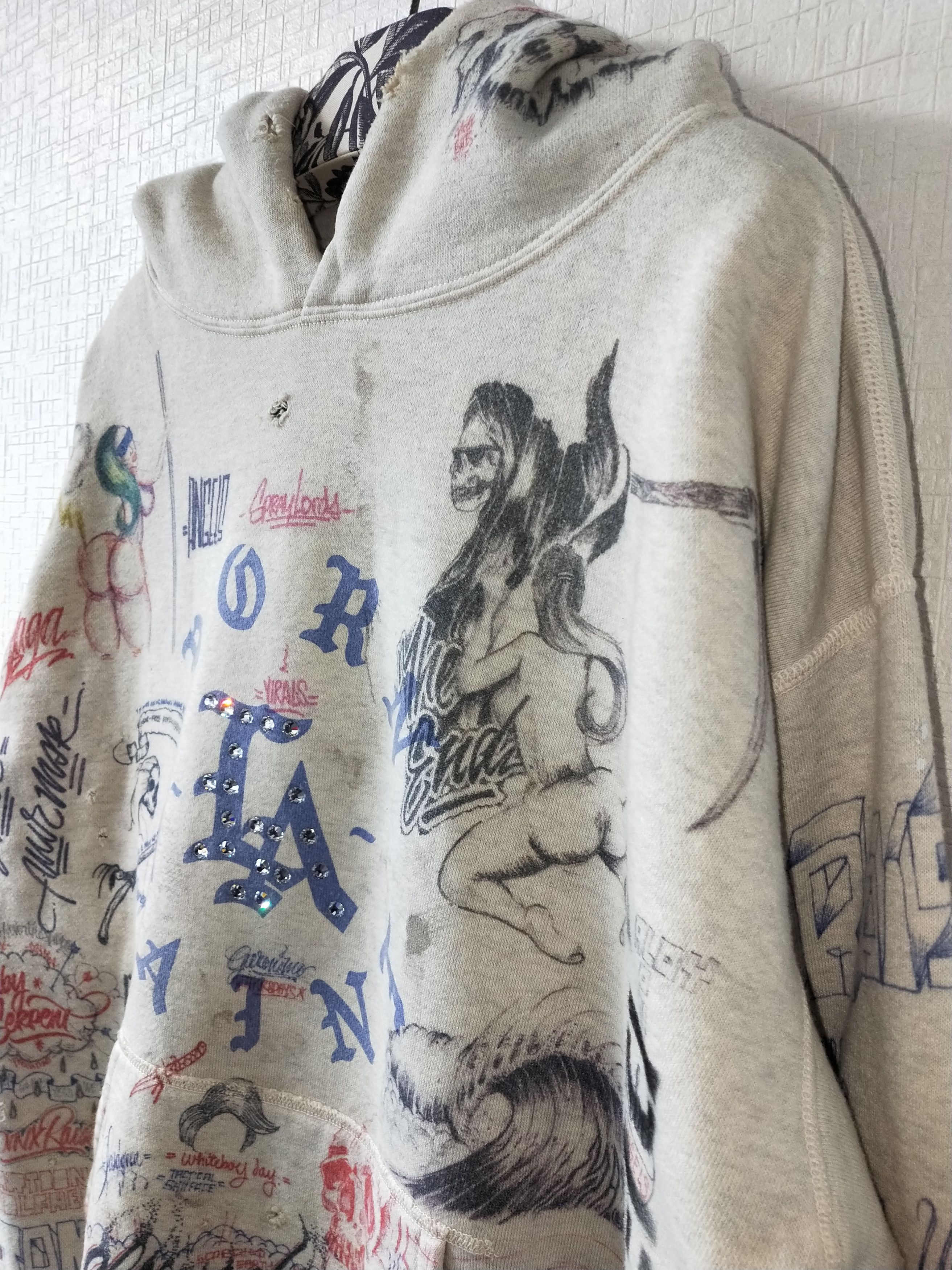 Born X Raised × Saint Michael Graffiti Logo Hoodie Size US M / EU 48-50 / 2 - 3 Thumbnail