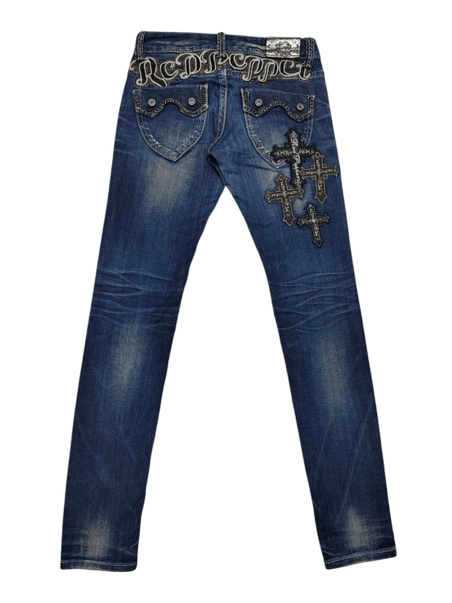 Japanese Brand SICK❤️‍🔥Redpepper 🇯🇵 Cross Embroidered Ripped Jeans Size 30" / US 8 / IT 44 - 1 Thumbnail