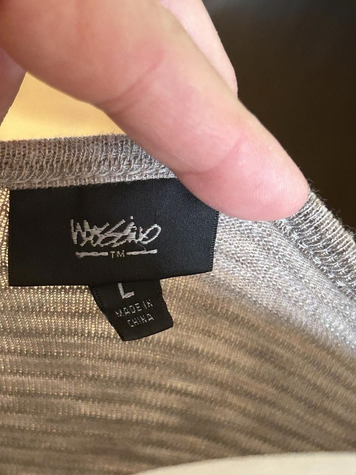 Massimo Osti Mossimo Textured Taupe Rayon Blend Top Shirt L Size L / US 10 / IT 46 - 6 Thumbnail