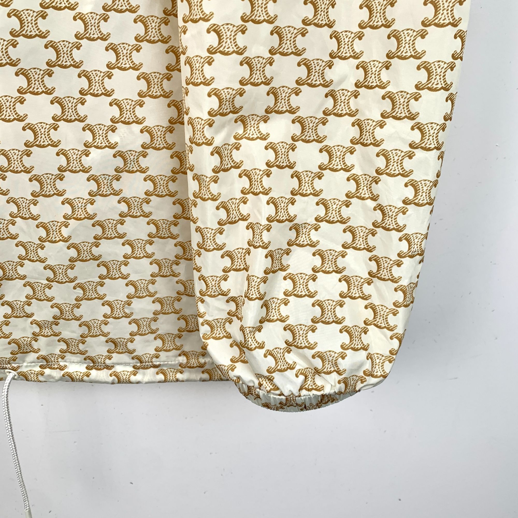 Celine Celine Beige & Gold Triomphe Monogram Hooded Jacket Size S / US 4 / IT 40 - 4 Thumbnail
