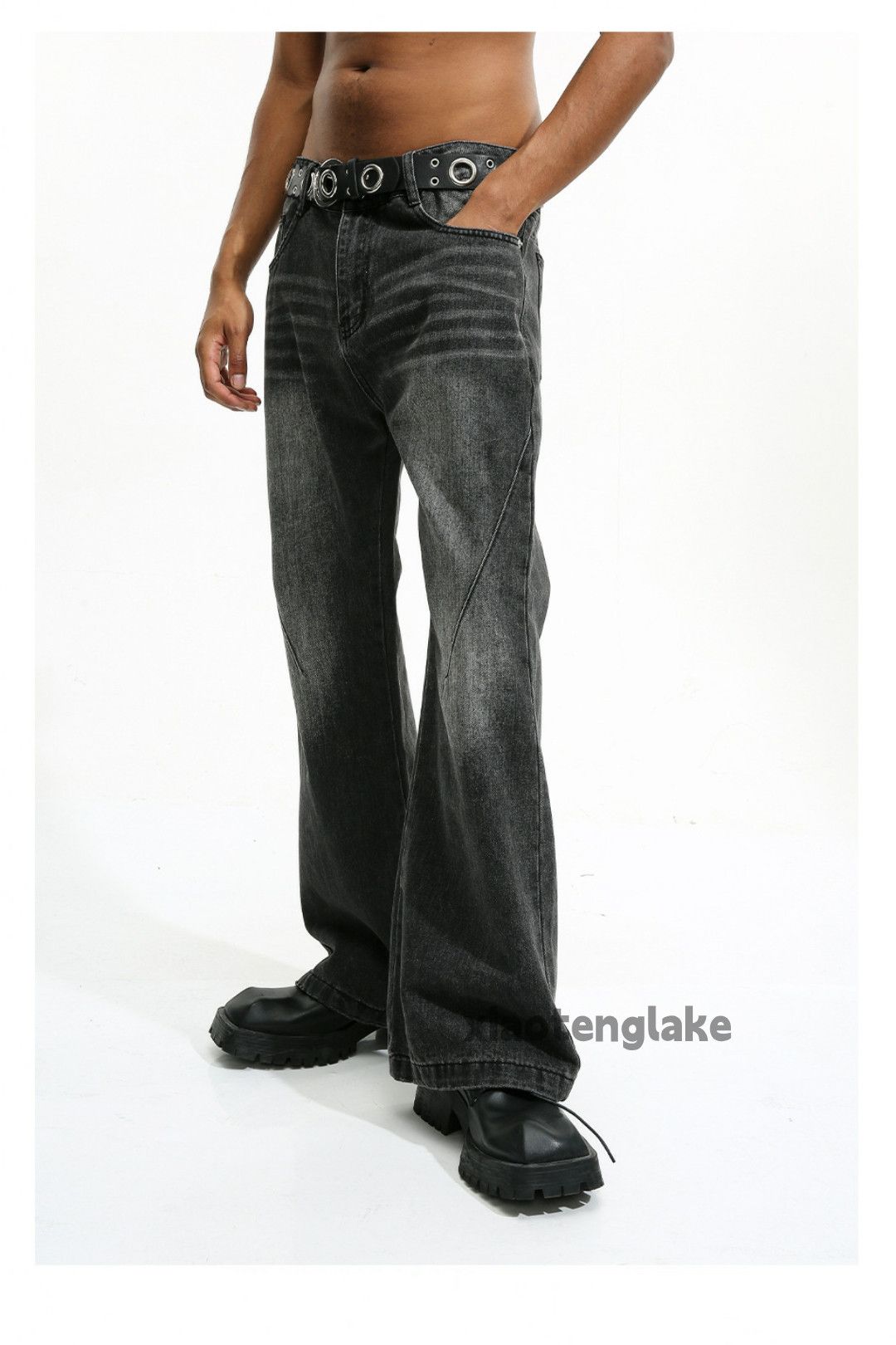 Jean × Vintage washed faded cleanfit yuppie bootcut grunge jeans Size US 32 / EU 48 - 3 Thumbnail