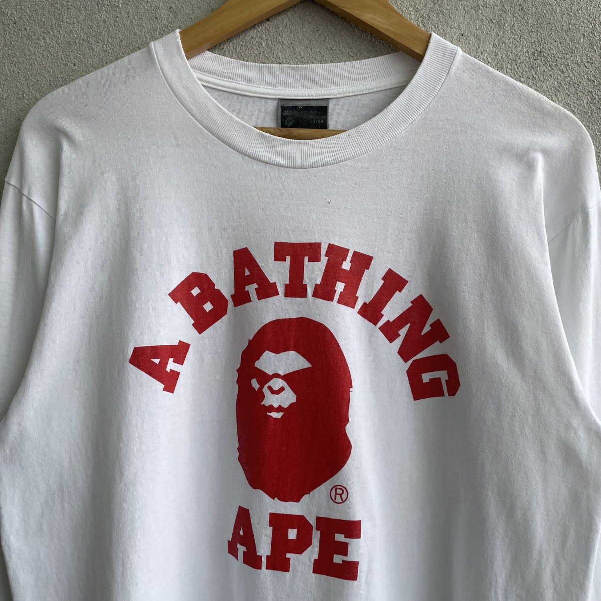 Bape Vintage OG BAPE Mad Face College Tee Shirt Size US L / EU 52-54 / 3 - 2 Thumbnail