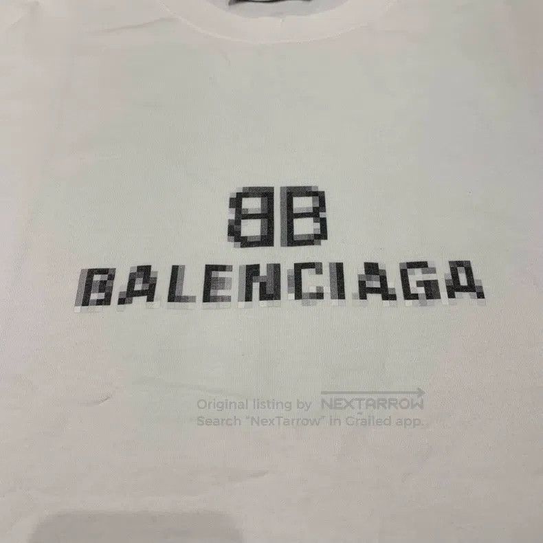 Balenciaga Balenciaga White Double B Mosaic Short Sleeve Size US M / EU 48-50 / 2 - 8 Thumbnail