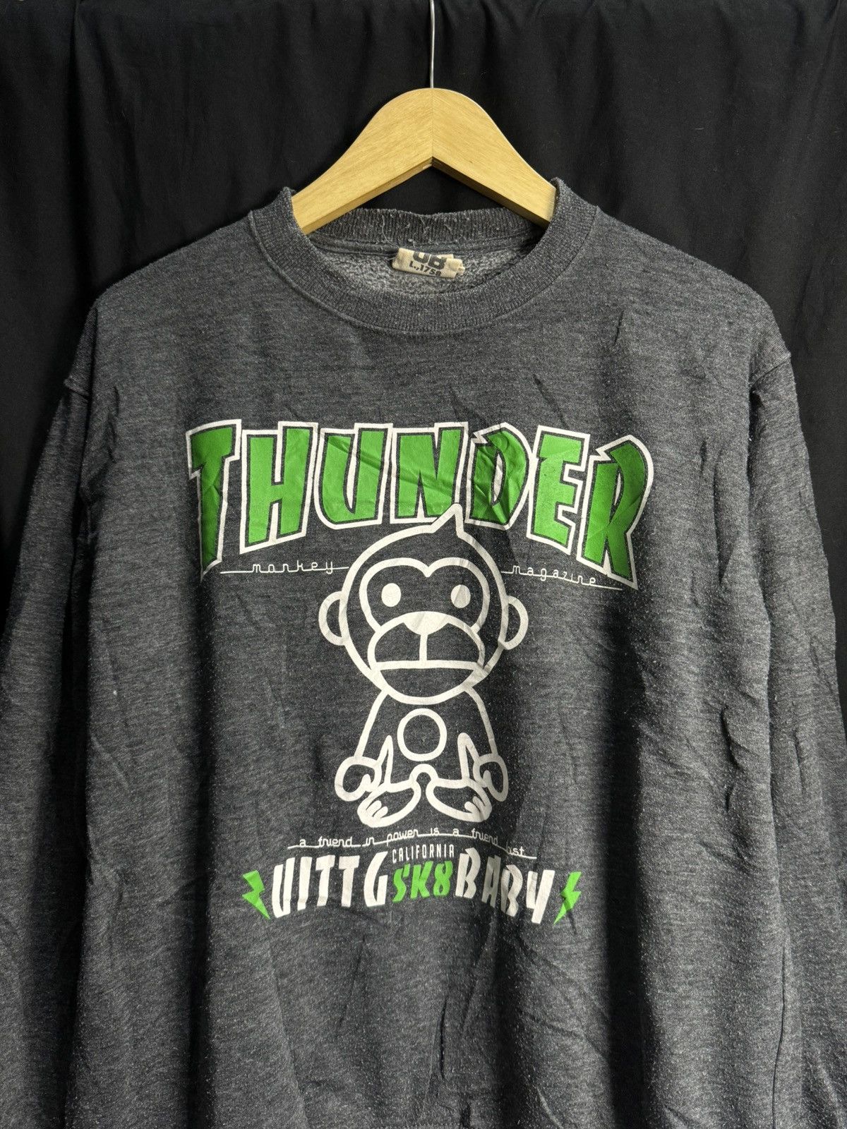 Hysteric Glamour Japanese Thunder SK8 UITTG Sweatshirt Thrasher Styled Size US L / EU 52-54 / 3 - 3 Thumbnail