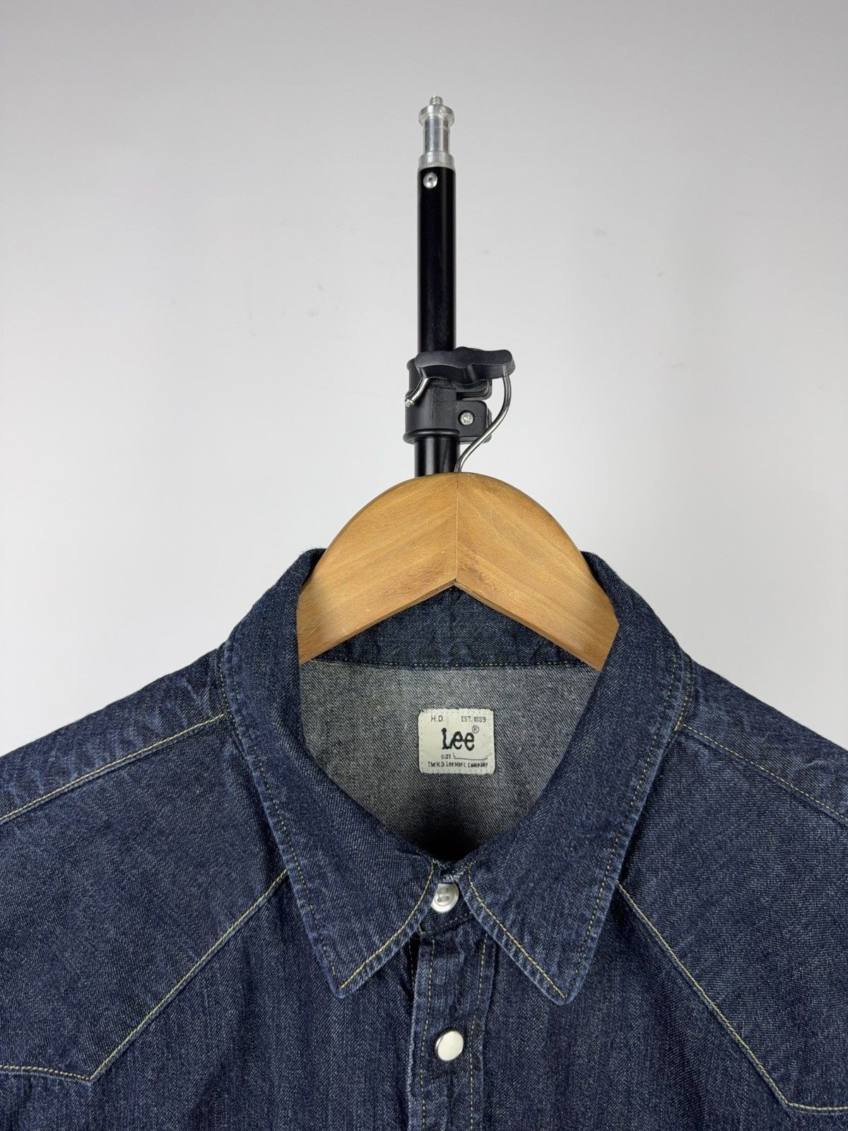 Lee Lee Slim Western Cowboy USA Denim Shirt Blue Snap Button L Size US L / EU 52-54 / 3 - 4 Thumbnail