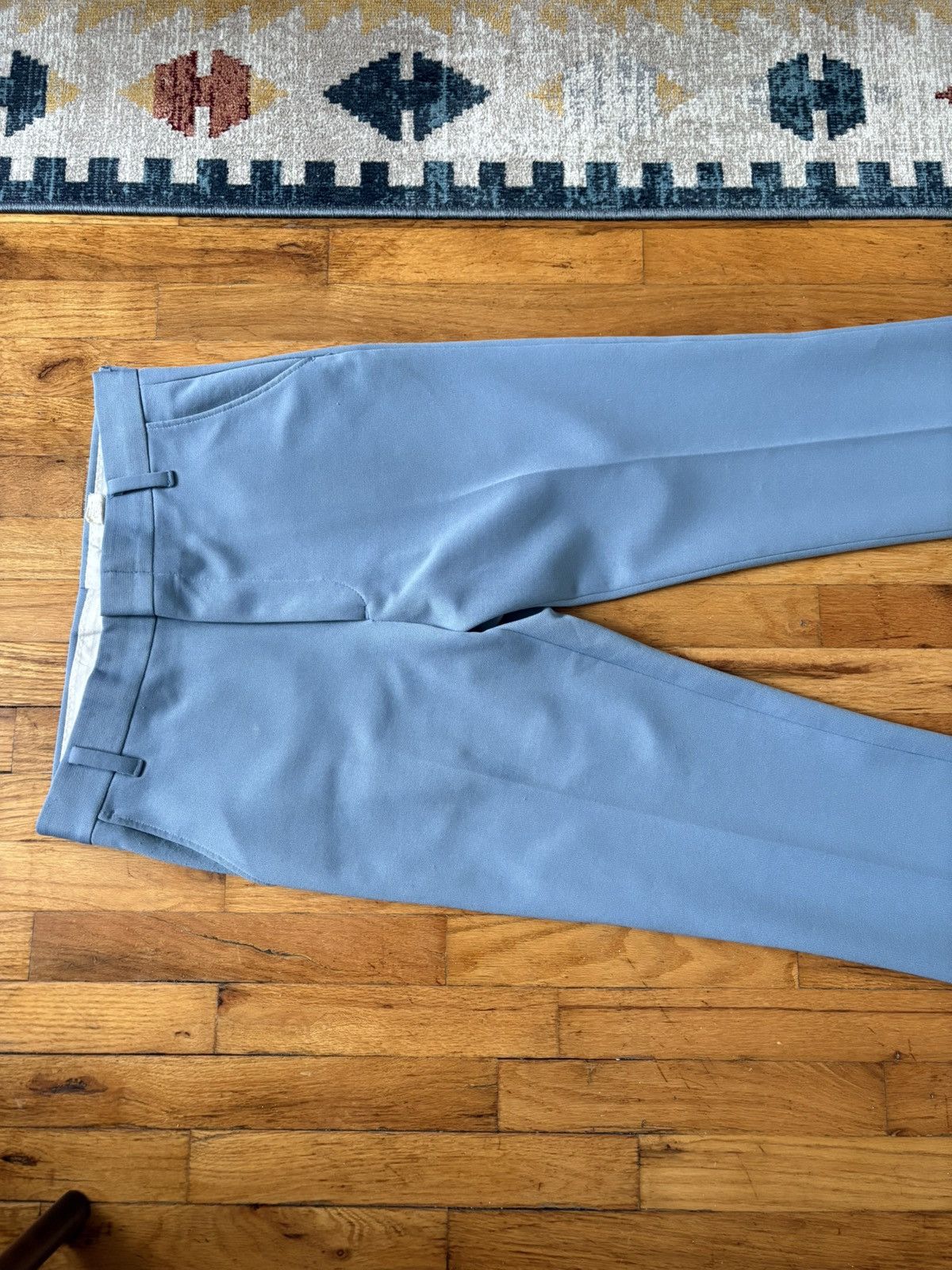 Vintage Light Blue Flared Trousers – Size 32, Retro Tailored Fit Size US 32 / EU 48 - 2 Thumbnail