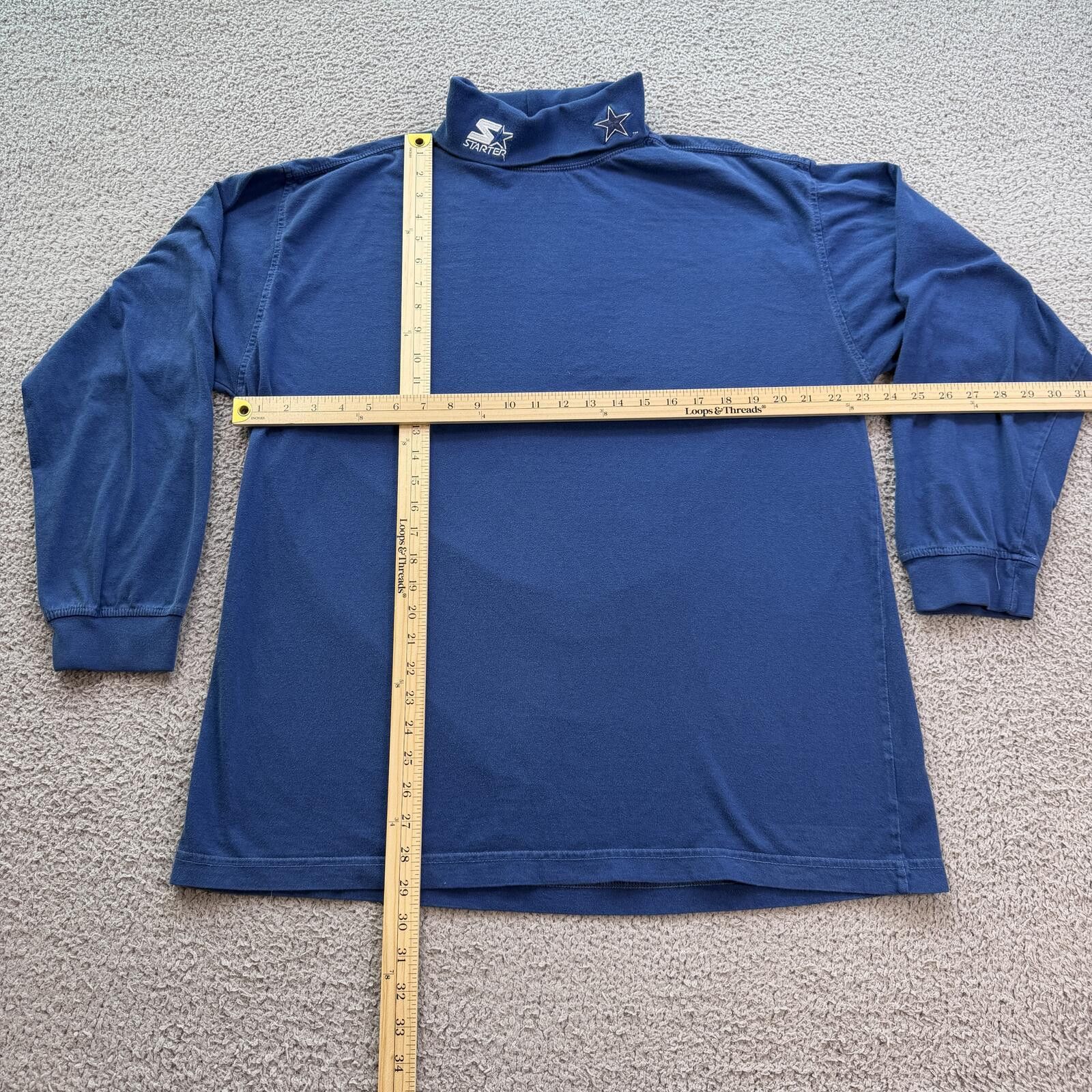 Starter Vintage Dallas Cowboys Starter Mock Neck Long Sleeve Shirt Size US XL / EU 56 / 4 - 3 Thumbnail