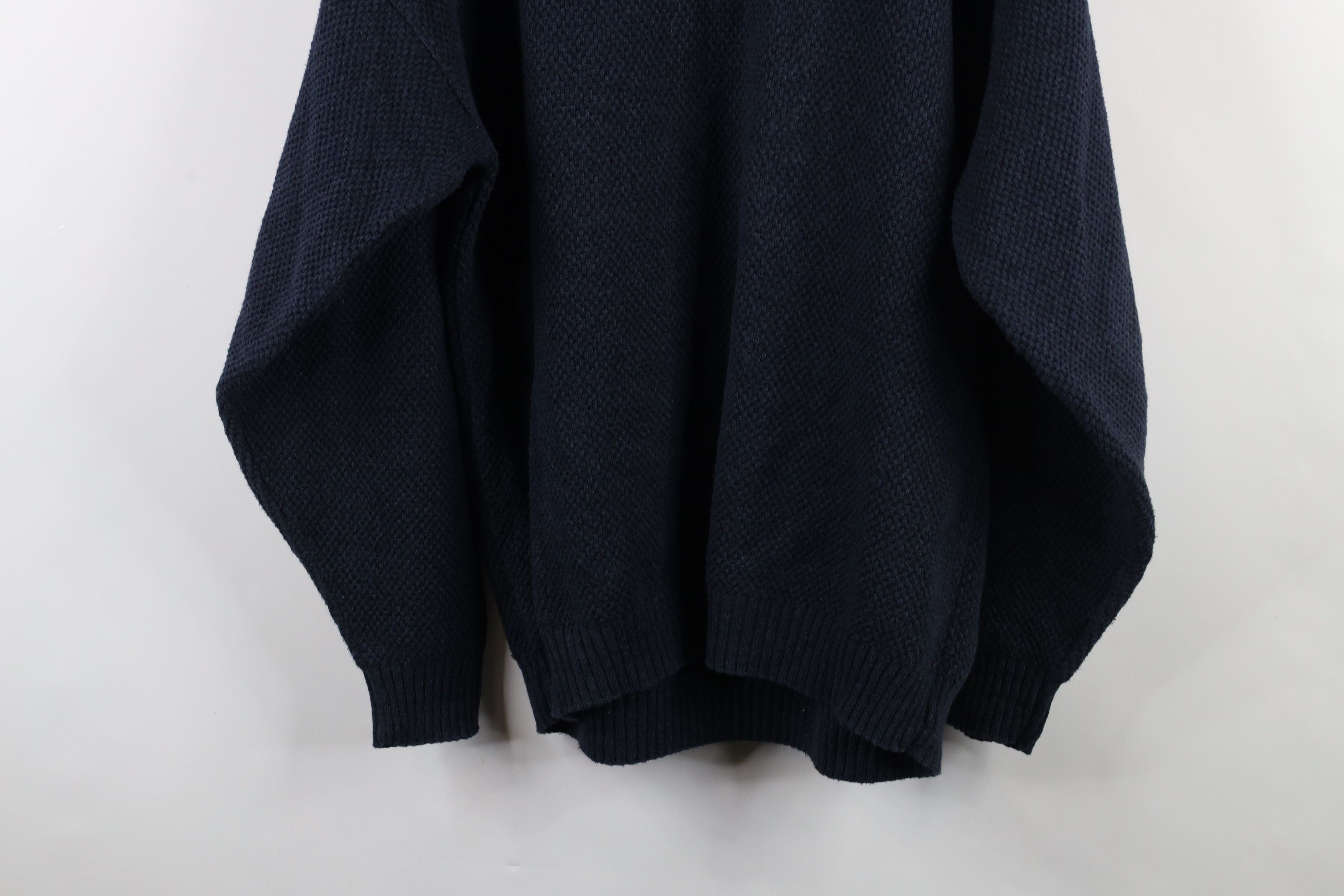 Vintage Vintage 90s Streetwear Waffle Knit Henley Sweater Blue USA Size US XL / EU 56 / 4 - 10 Thumbnail