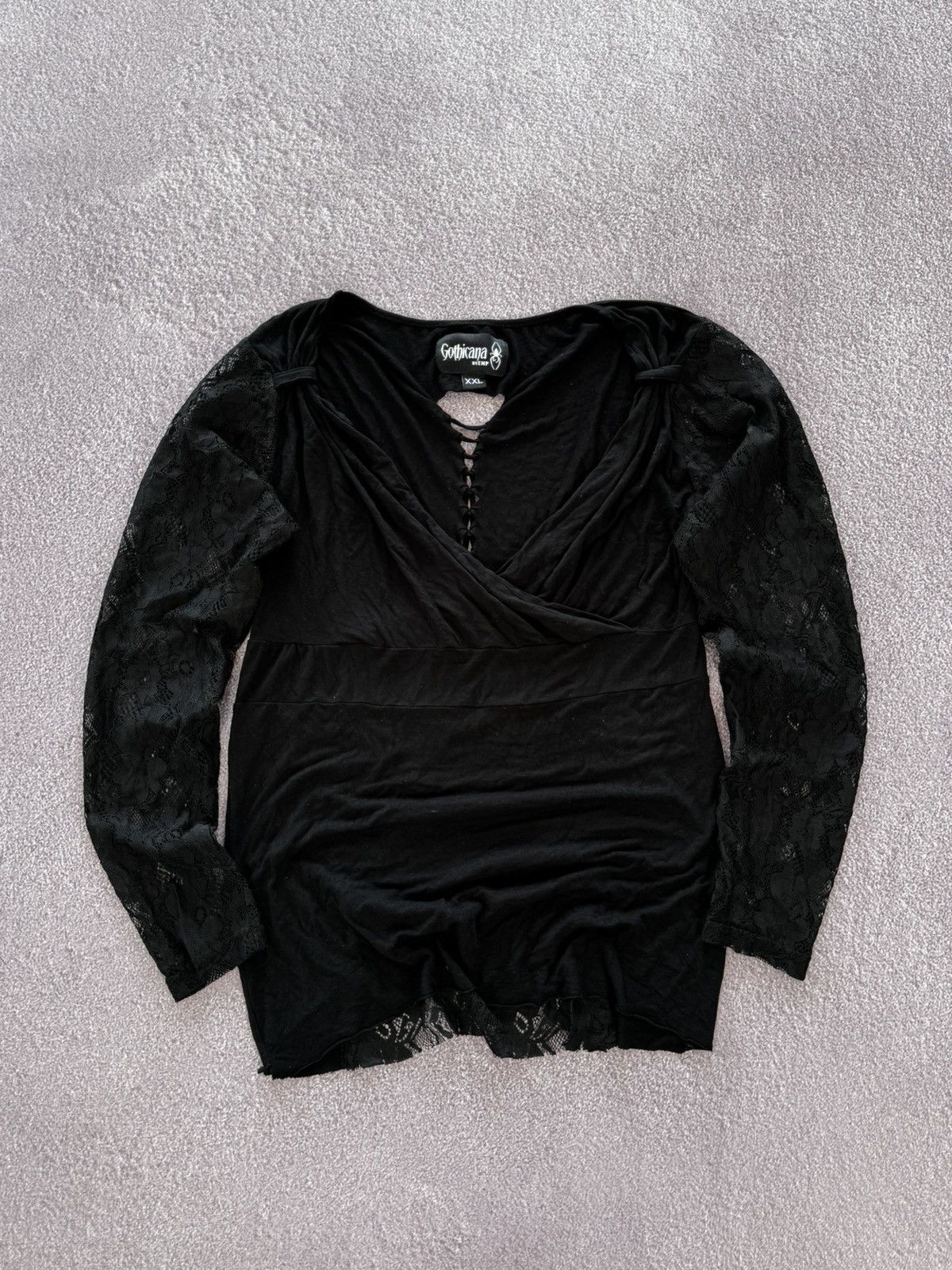 Japanese Brand Gothicana 00s Sexy Alt Girl Style Sexy Long Sleeve T-Shirt Size XXL / US 16-18 / IT 52-54 - 1 Thumbnail