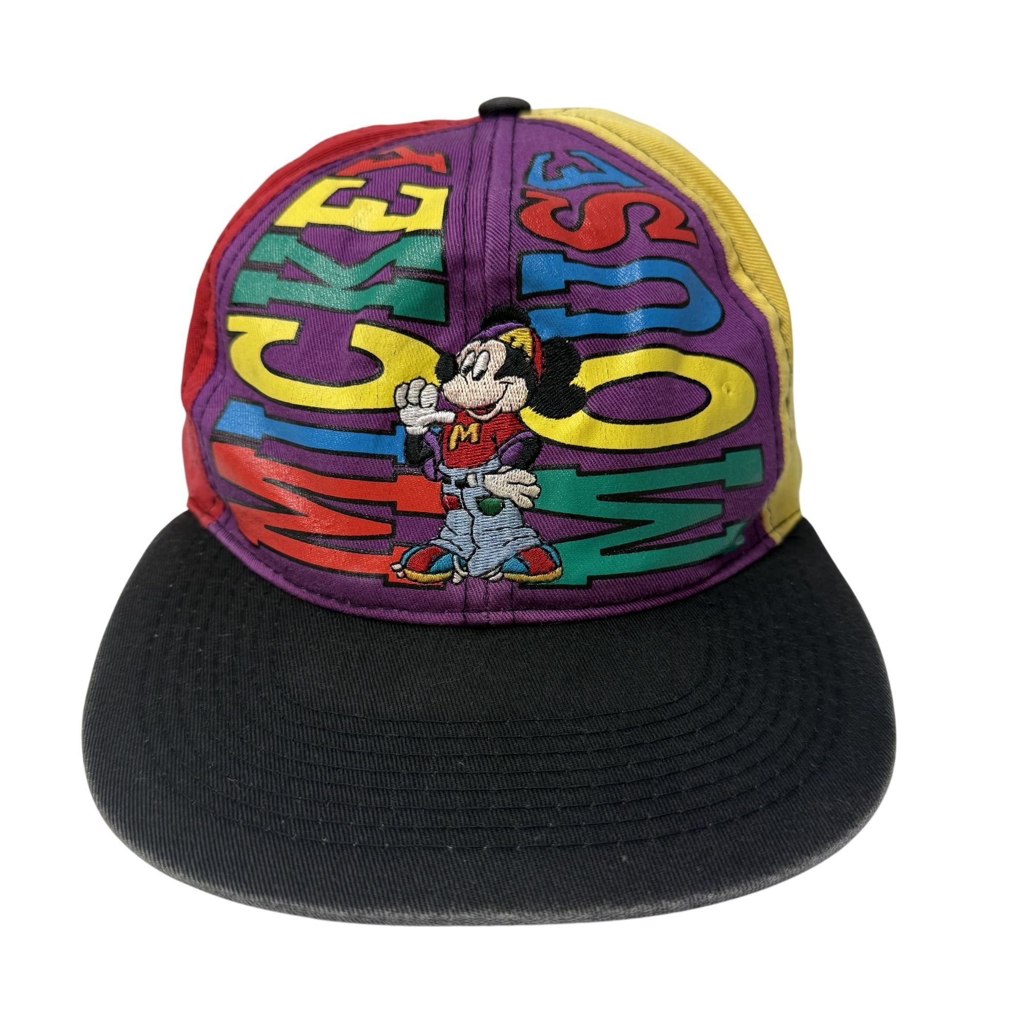 Other Vtg Disney MICKEY MOUSE Hat COLOR BLOCK Embroidered SNAPBACK Size ONE SIZE - 4 Thumbnail