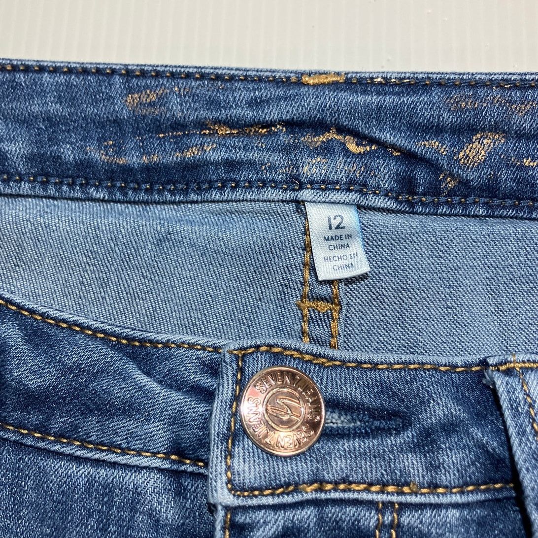 Seven 7 Seven7 Denim Shelby Blue High Rise Straight Capri Jeans 12 Size 34" / US 12 / IT 48 - 3 Thumbnail