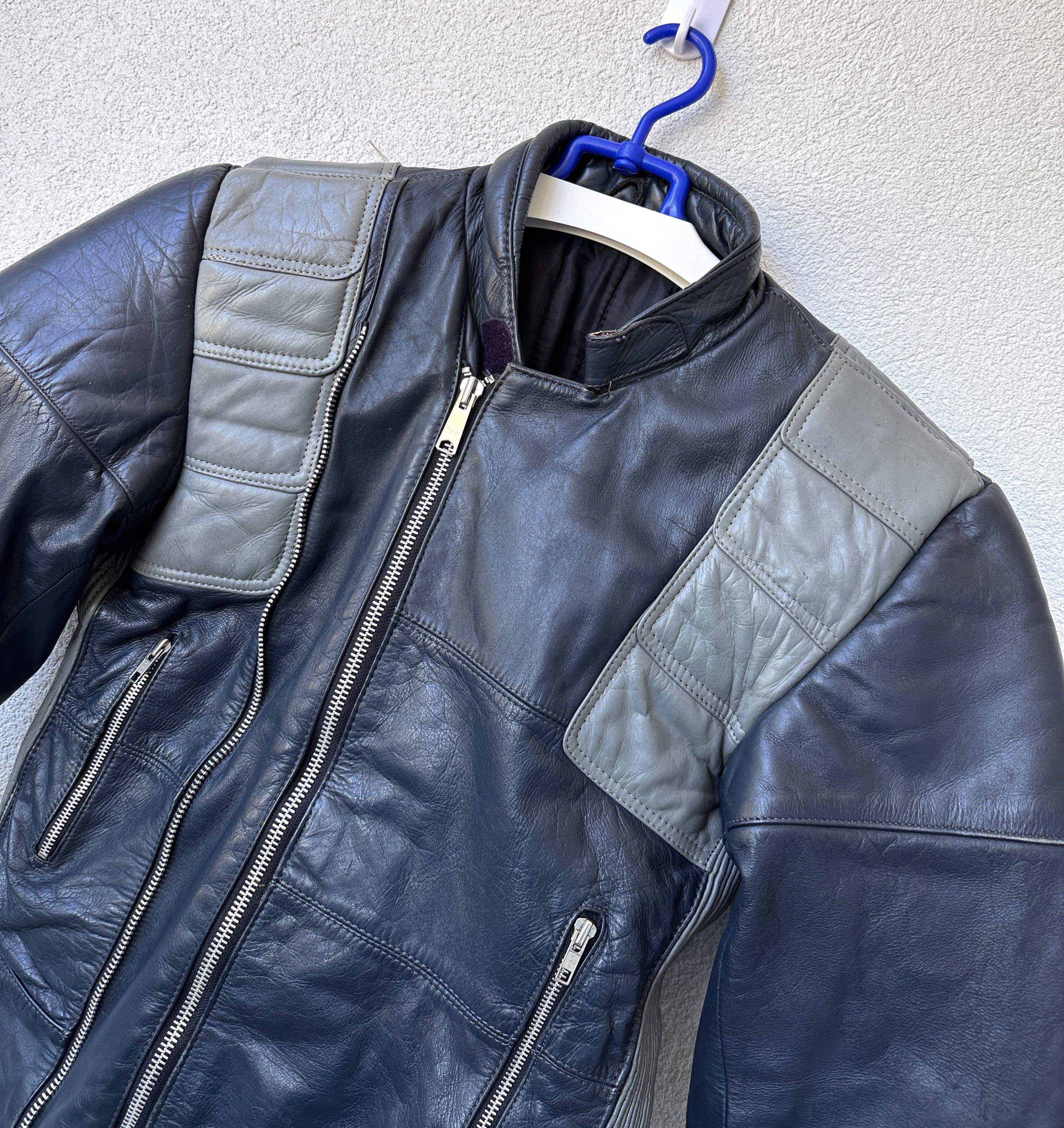 Vintage Rare leather boxy jacket motorcycle racing oversize Size L / US 10 / IT 46 - 5 Thumbnail