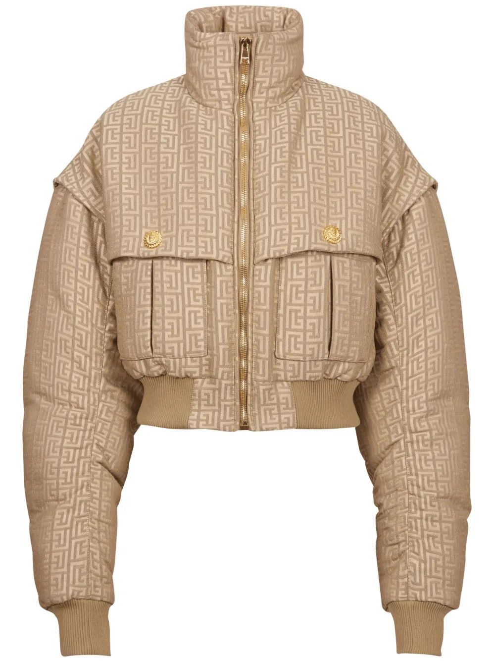 Balmain o1loc1c0526 Bomber Jacket in Beige Size XS / US 0-2 / IT 36-38 - 6 Thumbnail
