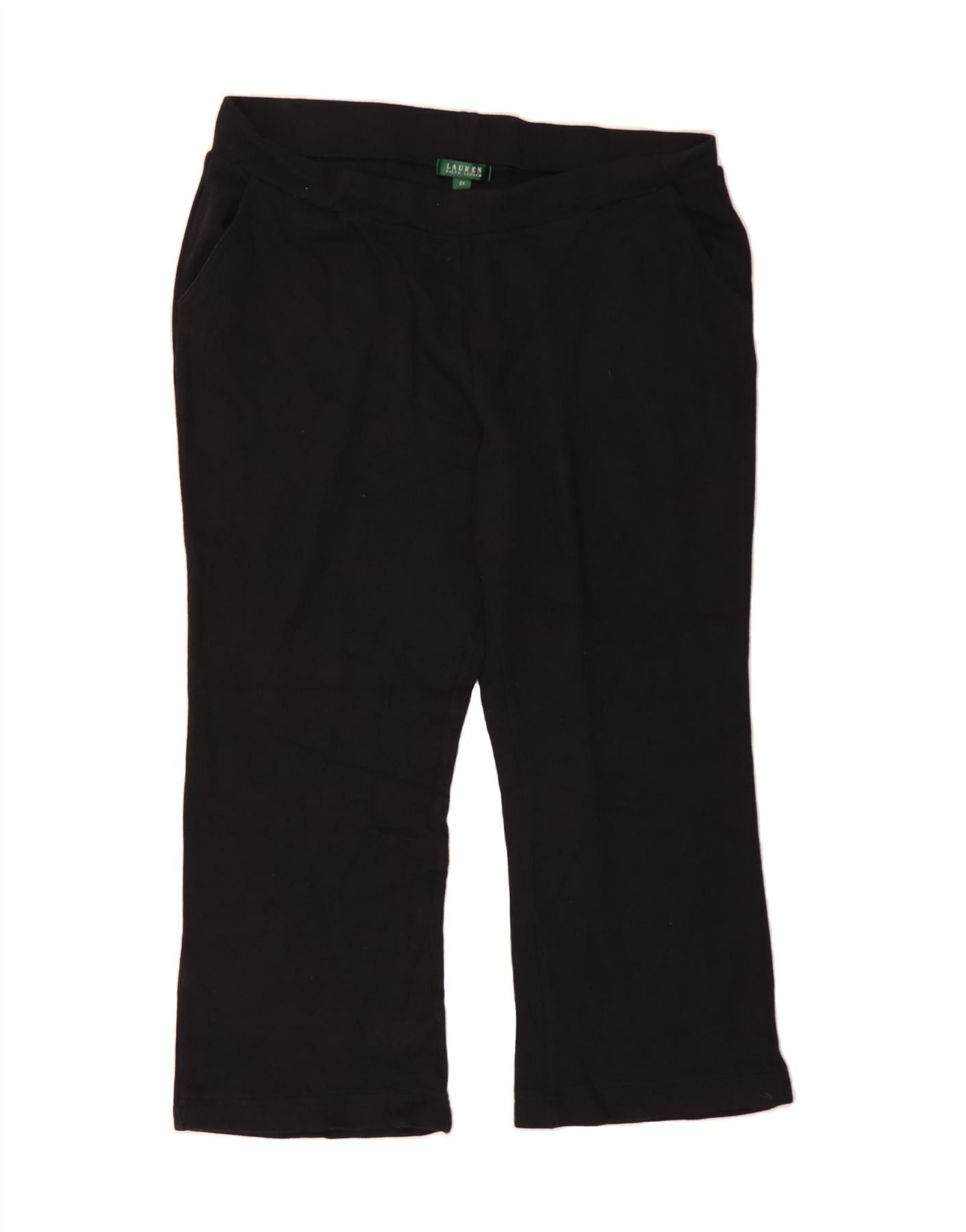 Ralph Lauren Womens Tracksuit Trousers UK 20 2XL Black Cotton Size 40" / US 18 - 1 Thumbnail