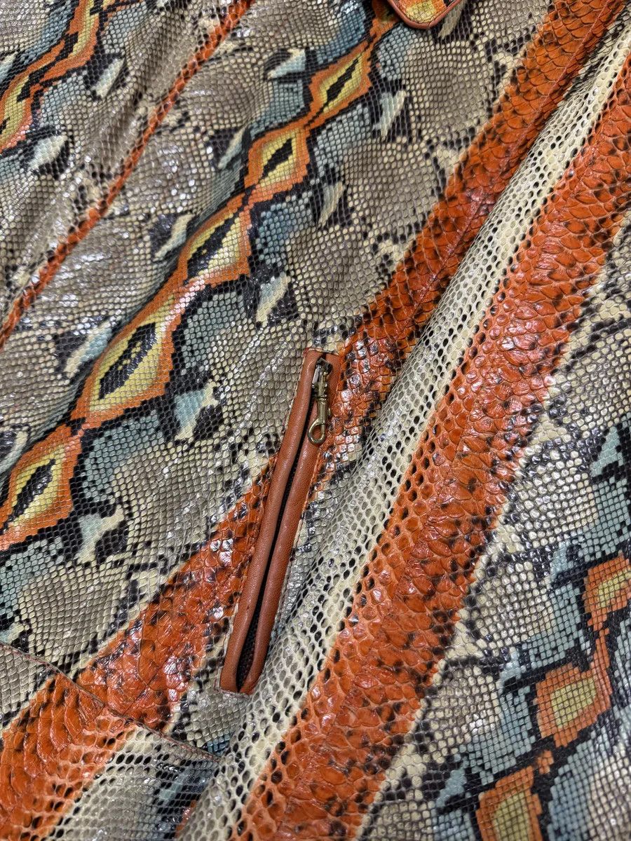 Roberto Cavalli SS2001 Roberto Cavalli Grey & Orange Python Leather Jacket Size US S / EU 44-46 / 1 - 8 Thumbnail