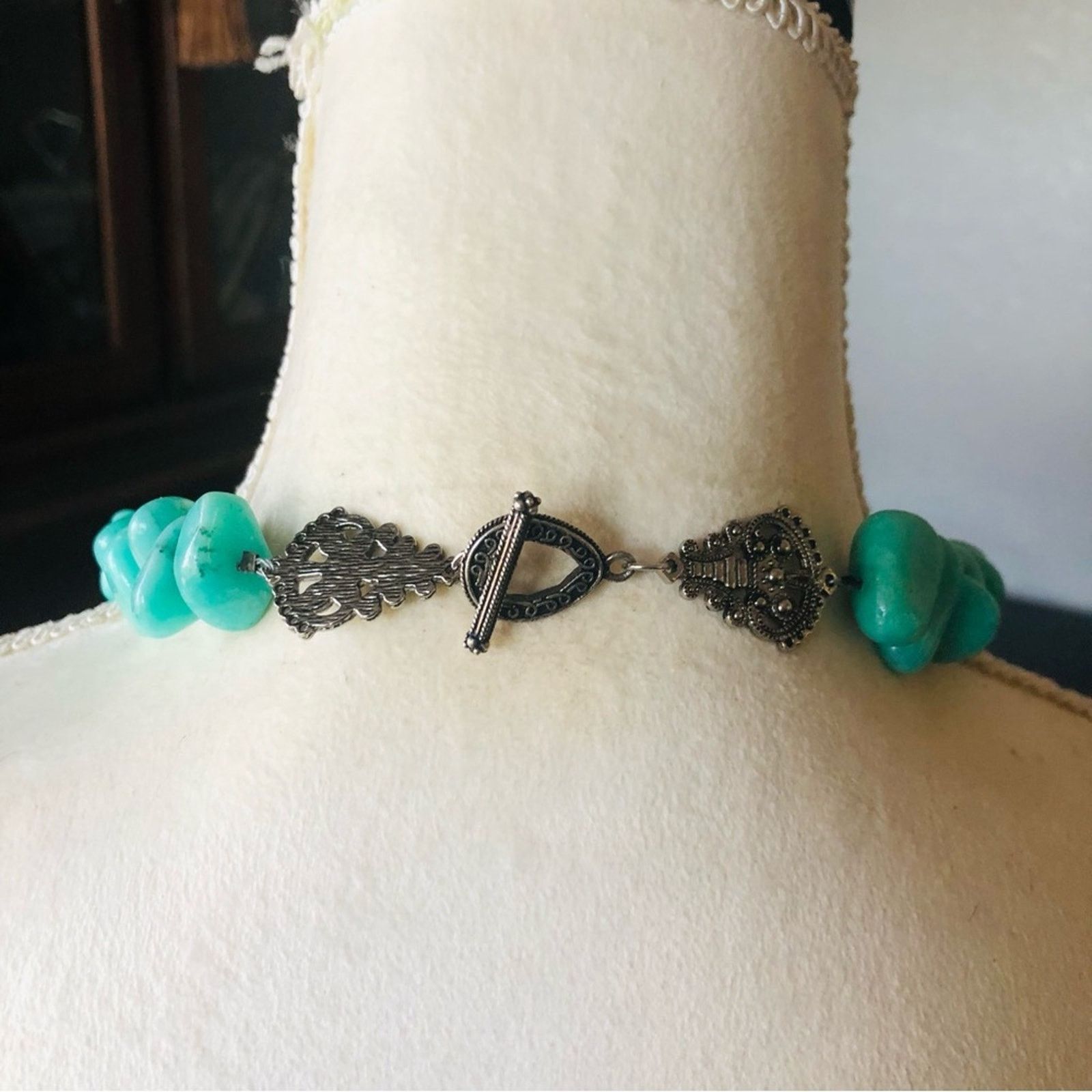 Handmade Hand crafted southwest style green chalcedony coral necklac Size ONE SIZE - 7 Thumbnail