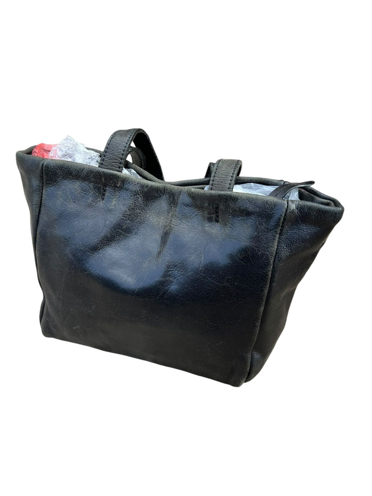 Issey Miyake × Leather × Zucca Vintage Zucca Japan Faded Patina Leather Mini Tote Bag Size ONE SIZE - 20 Thumbnail