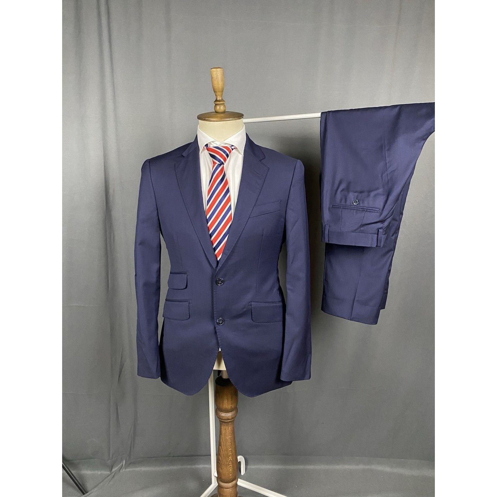 Hackett Hackett RECENT Men`s Blue Slim Fit Wool 2 Piece Suit Size 38 Size 38R - 3 Thumbnail