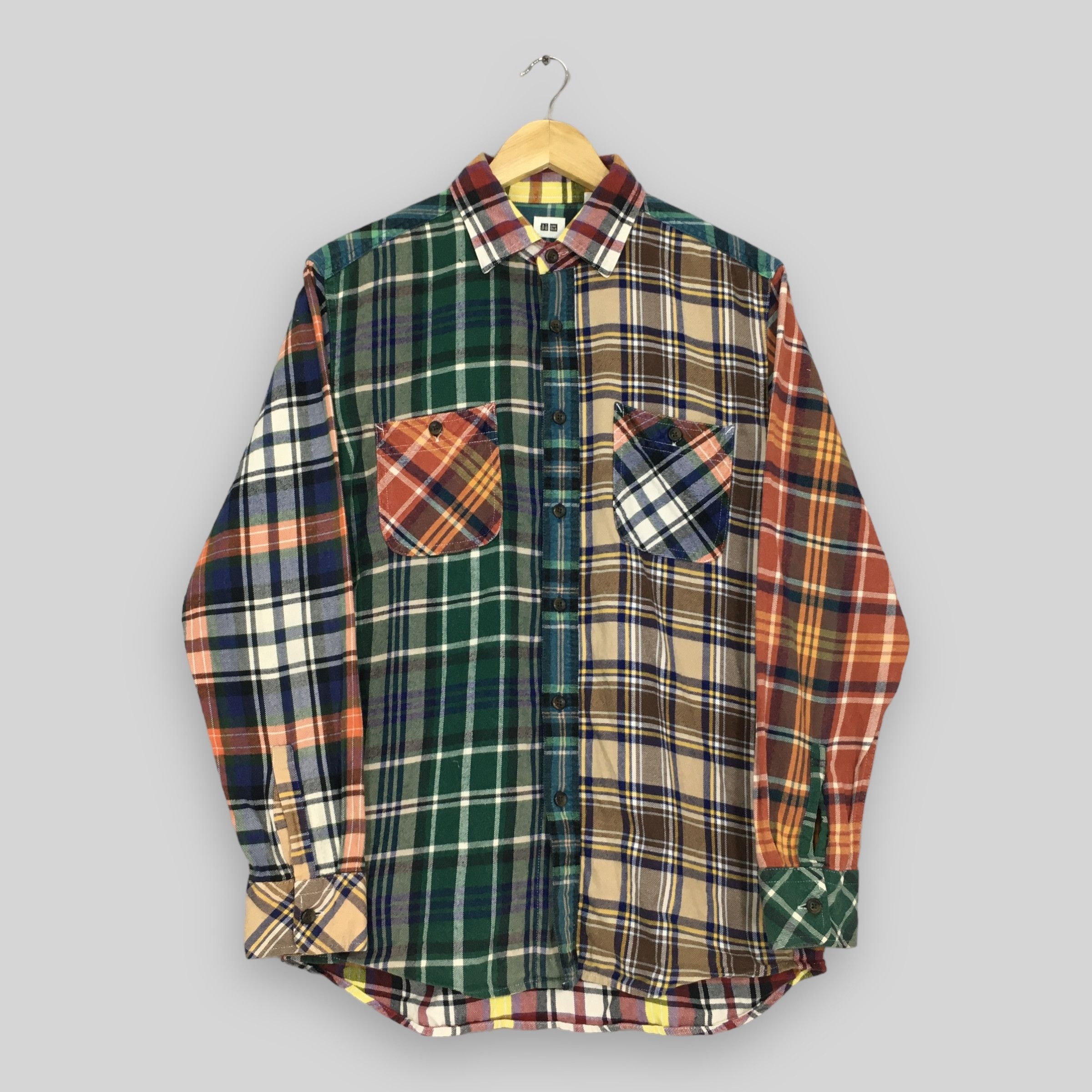 Uniqlo Patchwork Rebuild Checkered Flannel Shirt Medium Size US M / EU 48-50 / 2 - 1 Thumbnail