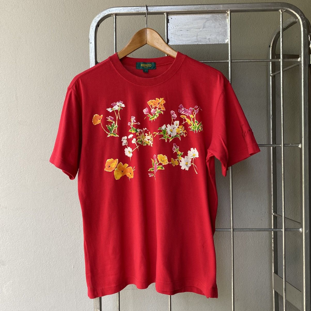 Kenzo KENZO Red Floral Print Tee Size XS / US 0-2 / IT 36-38 - 13 Thumbnail