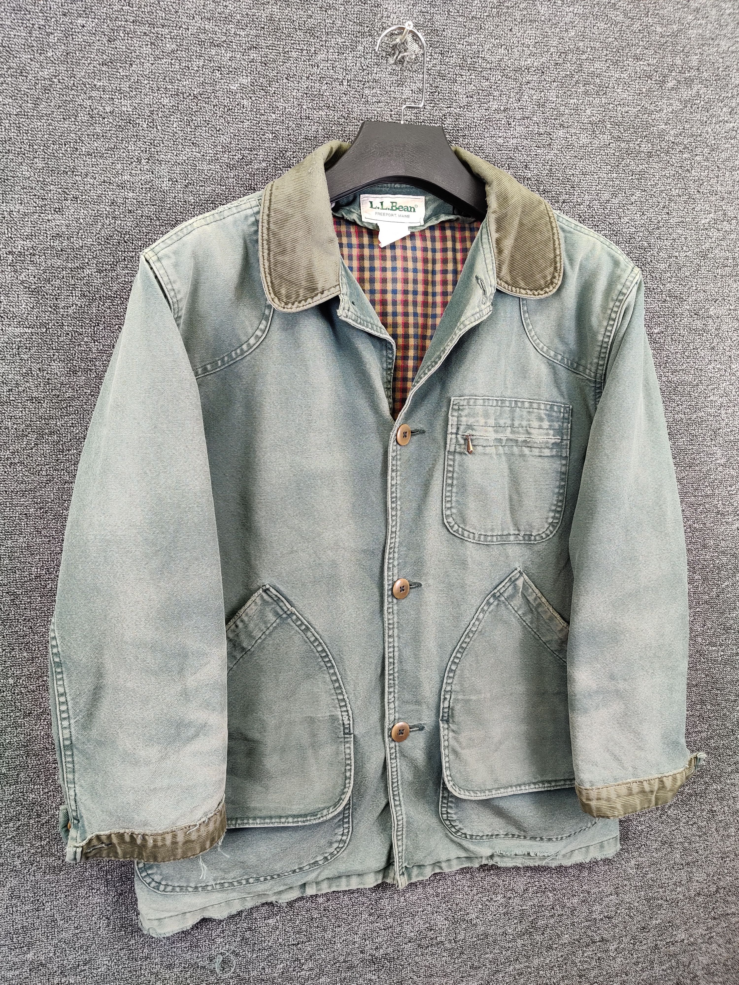L.L. Bean L.L. Bean Blanket Lined Green Chore Jacket Coduroy Collar Size US M / EU 48-50 / 2 - 5 Thumbnail