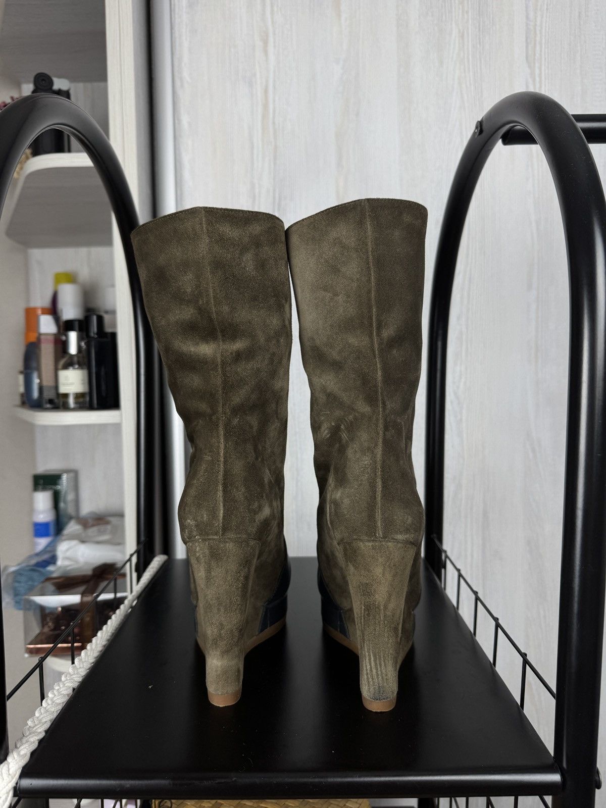 Jil Sander Jill Sander olive green suede and gray leather wedges Size US 6.5 / IT 36.5 - 13 Thumbnail