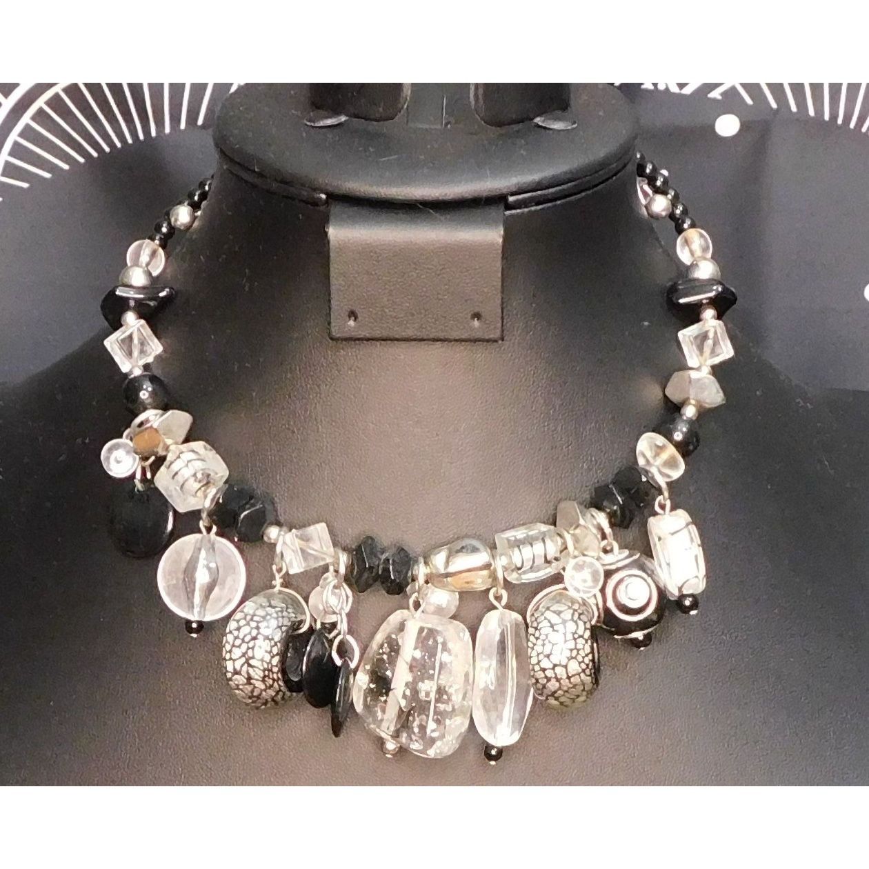 Other Chunky Gothic Glass Charm Beaded Coil Necklace Size ONE SIZE - 3 Thumbnail