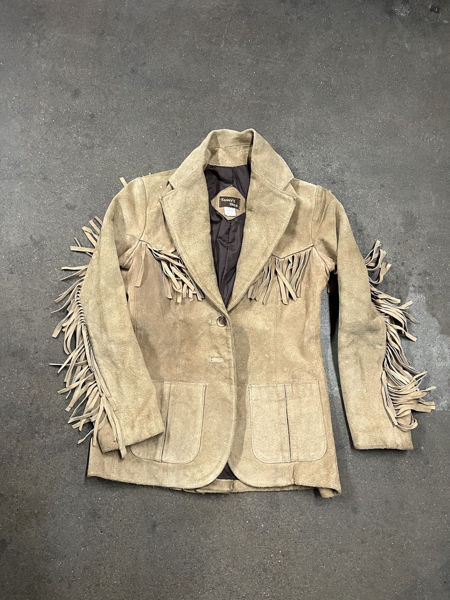 Leather × Vintage Vintwge 1980s Fannys Hide Suede Leather Tassel jacket Size S Size US S / EU 44-46 / 1 - 1 Thumbnail
