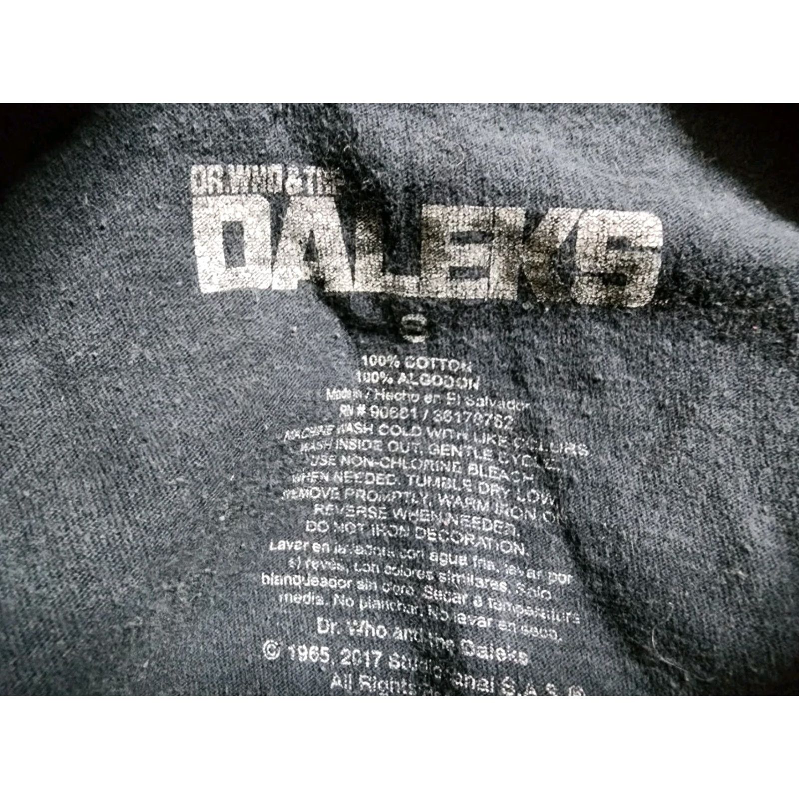Vintage Dr. Who And The Daleks T-Shirt Mens S Black Short Sleeve Crew Neck Graphic Tee Size US S / EU 44-46 / 1 - 4 Thumbnail