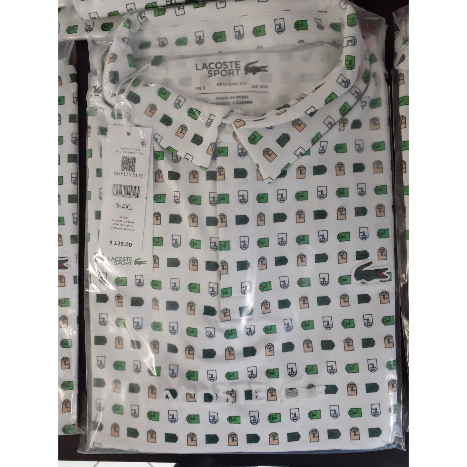 Lacoste Lacoste Stretch Short Sleeve Printed Golf Polo Shirt 4XL Size US XXL / EU 58 / 5 - 2 Thumbnail