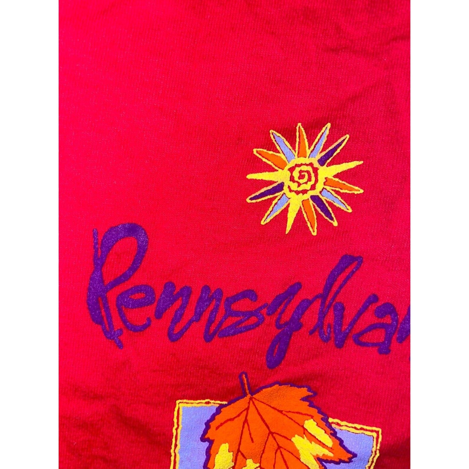Vintage Vintage Pennsylvania Shirt Fall leaves Leaf Red Tee 90s L Size US L / EU 52-54 / 3 - 4 Thumbnail