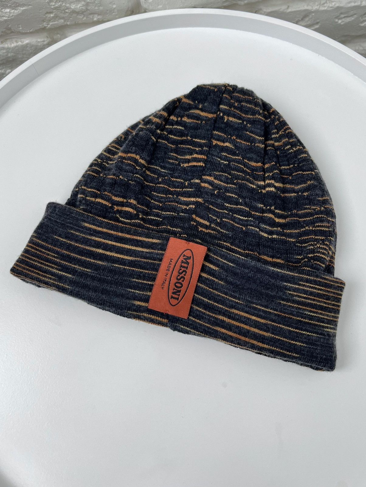 Missoni Missoni Italy Multicolor Striped Wool Logo Beanie Hat Size ONE SIZE - 1 Thumbnail