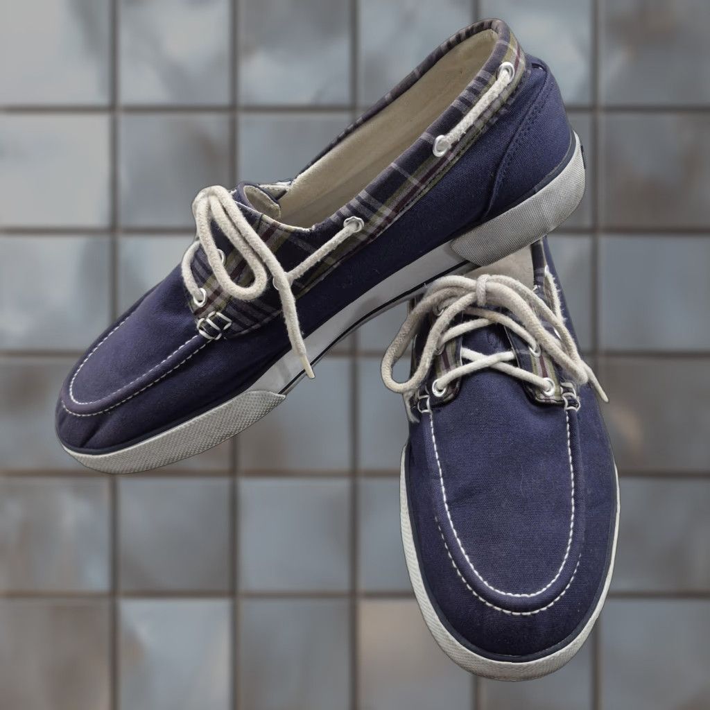 Ralph Lauren Polo Ralph Lauren Franz Shoes Mens 11.5 D Blue Plaid Boat Casual Sneakers Size US L / EU 52-54 / 3 - 1 Thumbnail