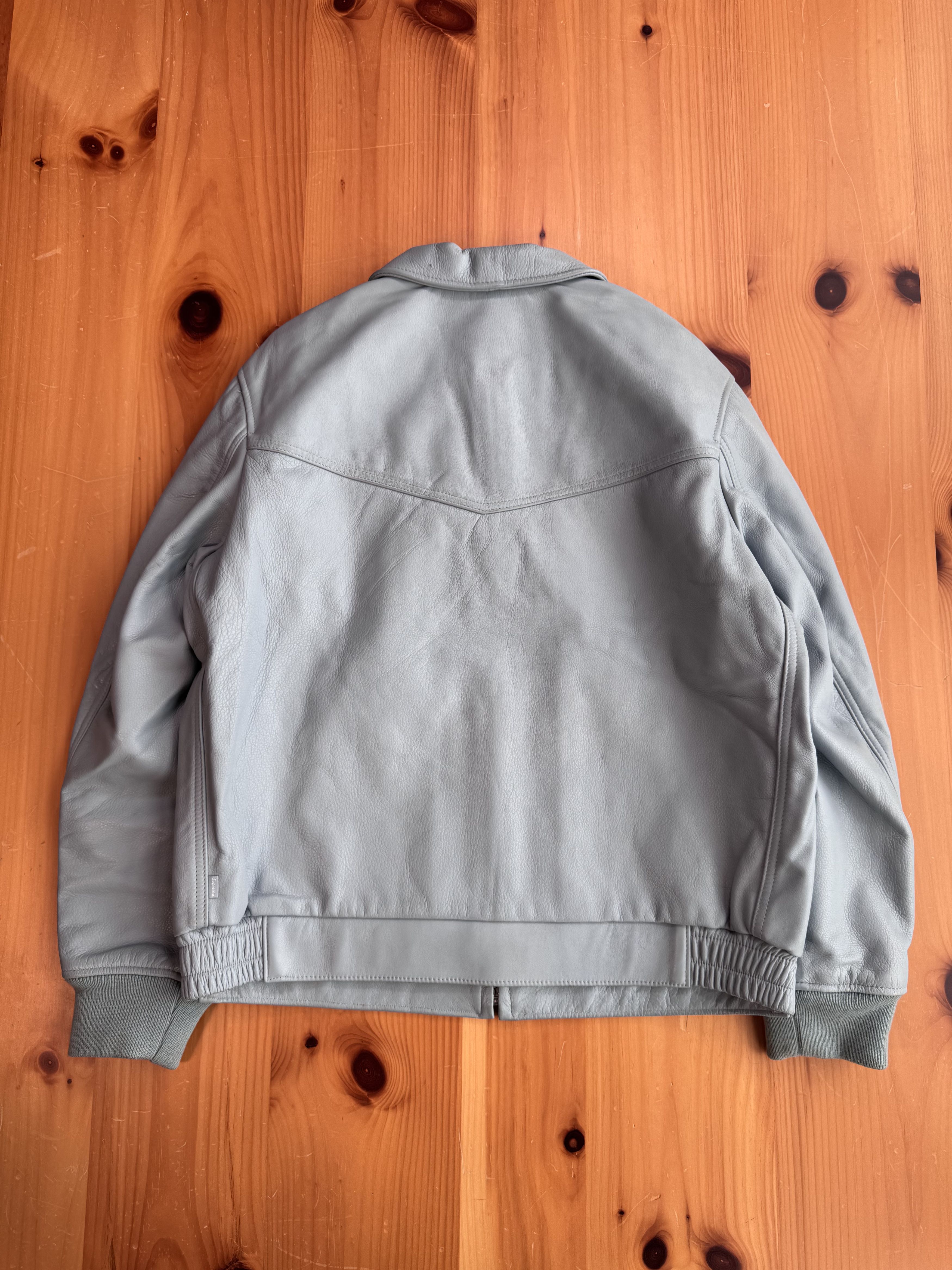 Schott × Supreme FW 2019 Supreme x Schott Blue Leather Bomber Jacket Size US XL / EU 56 / 4 - 13 Thumbnail