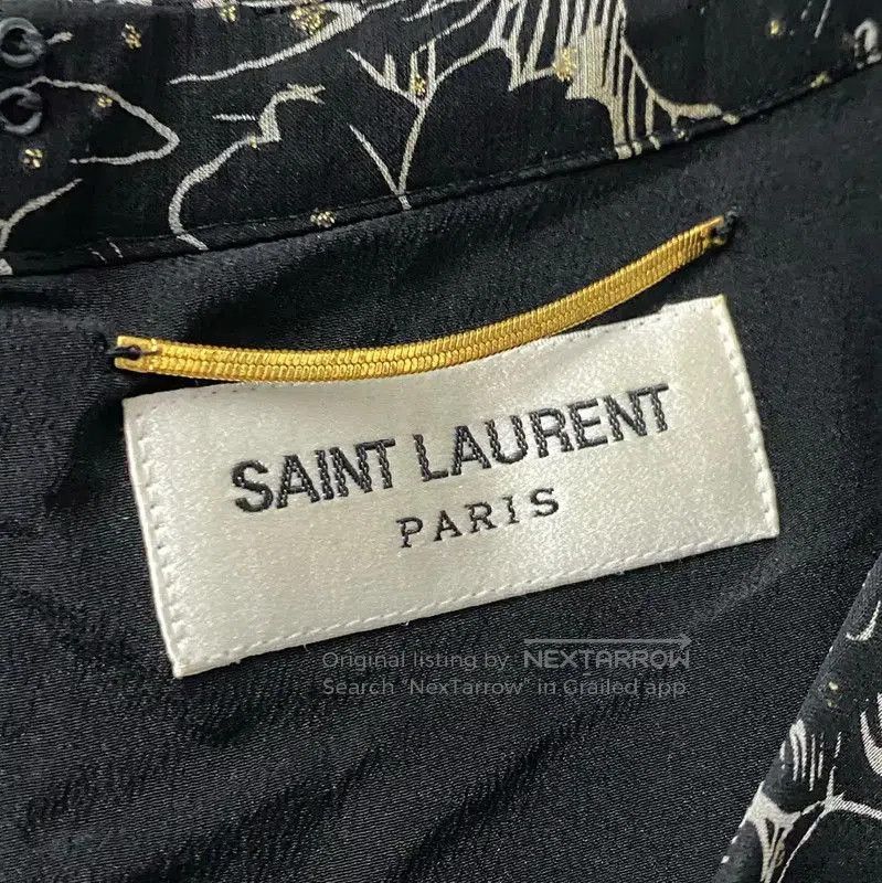 YSL Black Floral Print Women's Dress .