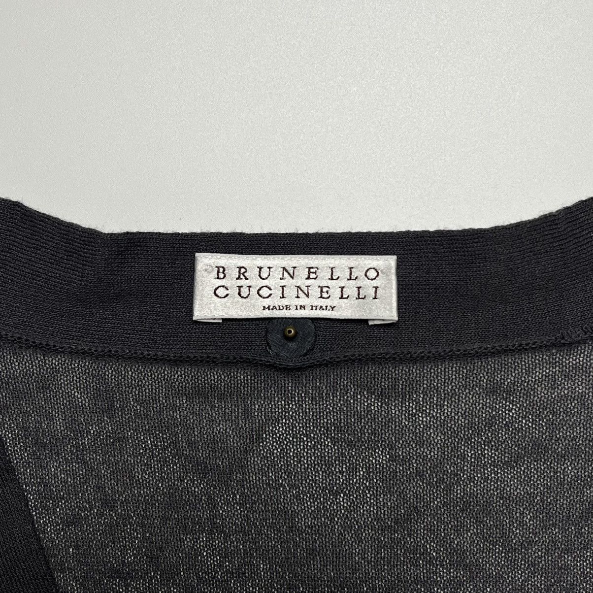 Brunello Cucinelli Brunello Cucinelli Black Fine Knit Cotton Cardigan Size M / US 6-8 / IT 42-44 - 3 Thumbnail