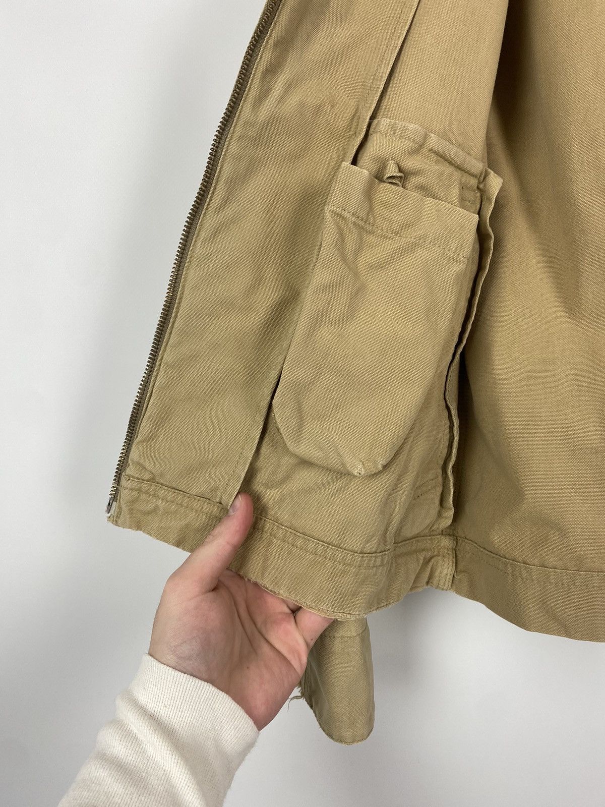 Vintage 2000’s Vintage Distressed Tan Canvas Boxy Work Jacket Size US S / EU 44-46 / 1 - 11 Thumbnail