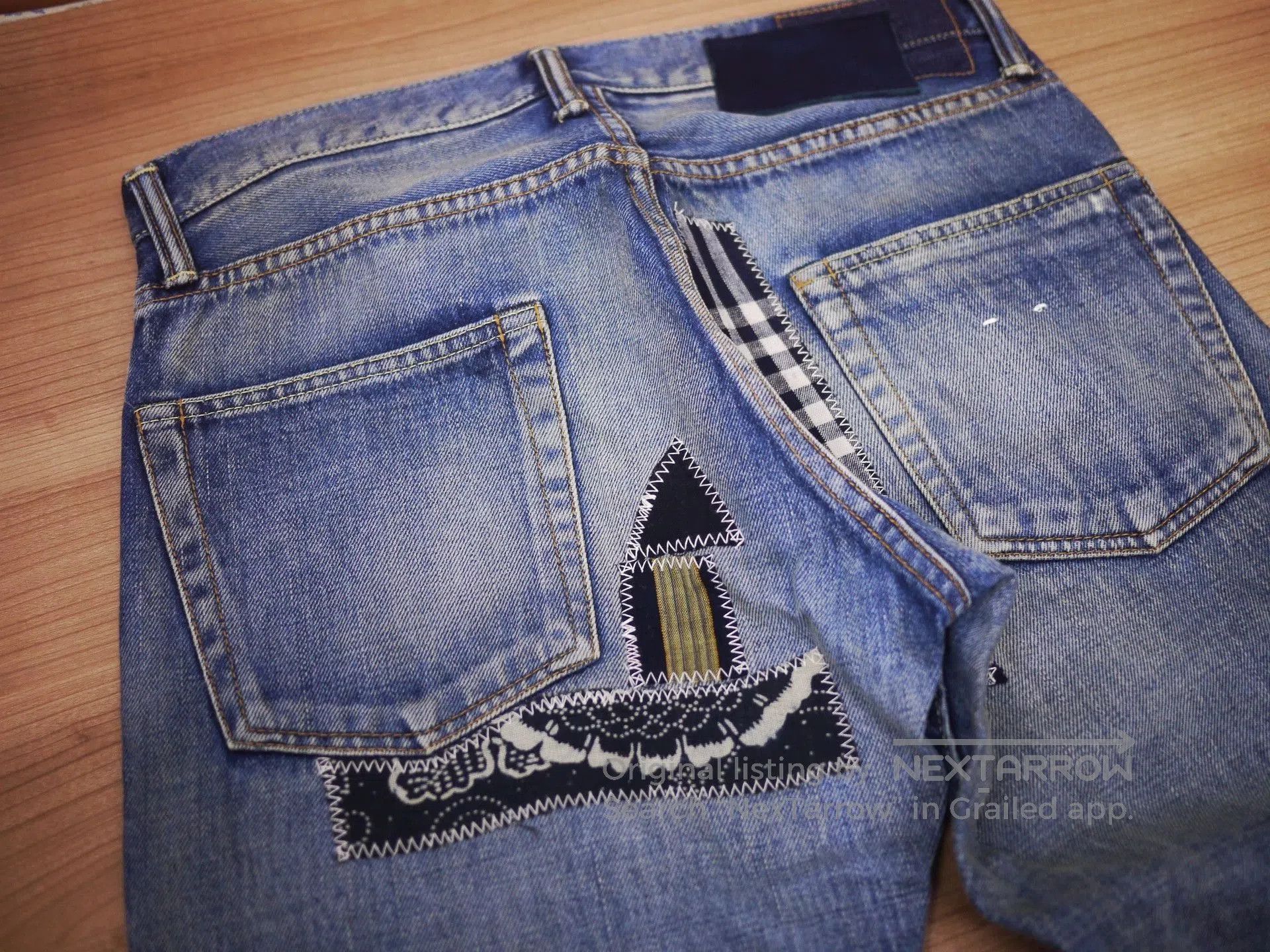 Visvim Blue Denim Jeans with Patch Details - Size 32. Size US 32 / EU 48 - 9 Thumbnail